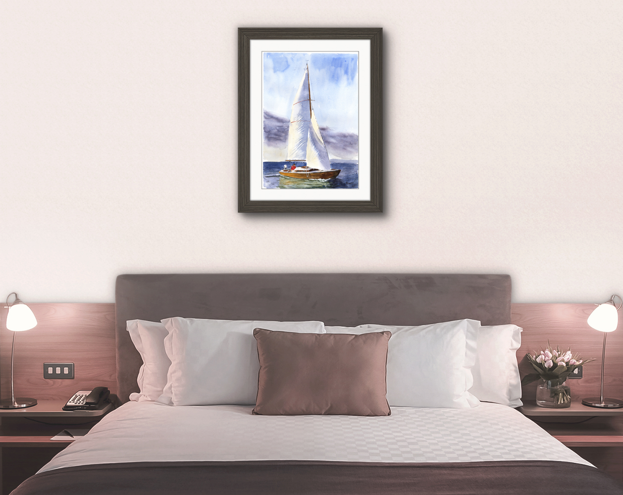 Folkeboot Yacht Print. Folkeboot Poster. Gifts For Him. Hand Painted Art. birthday gift