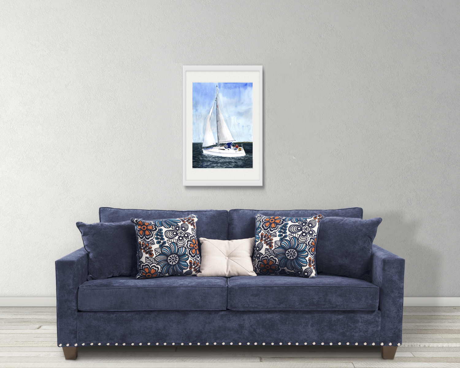 Jeanneau 24 Yacht Print. Jeanneau 24 Poster. Gifts For Him. Hand Painted Art. birthday gift