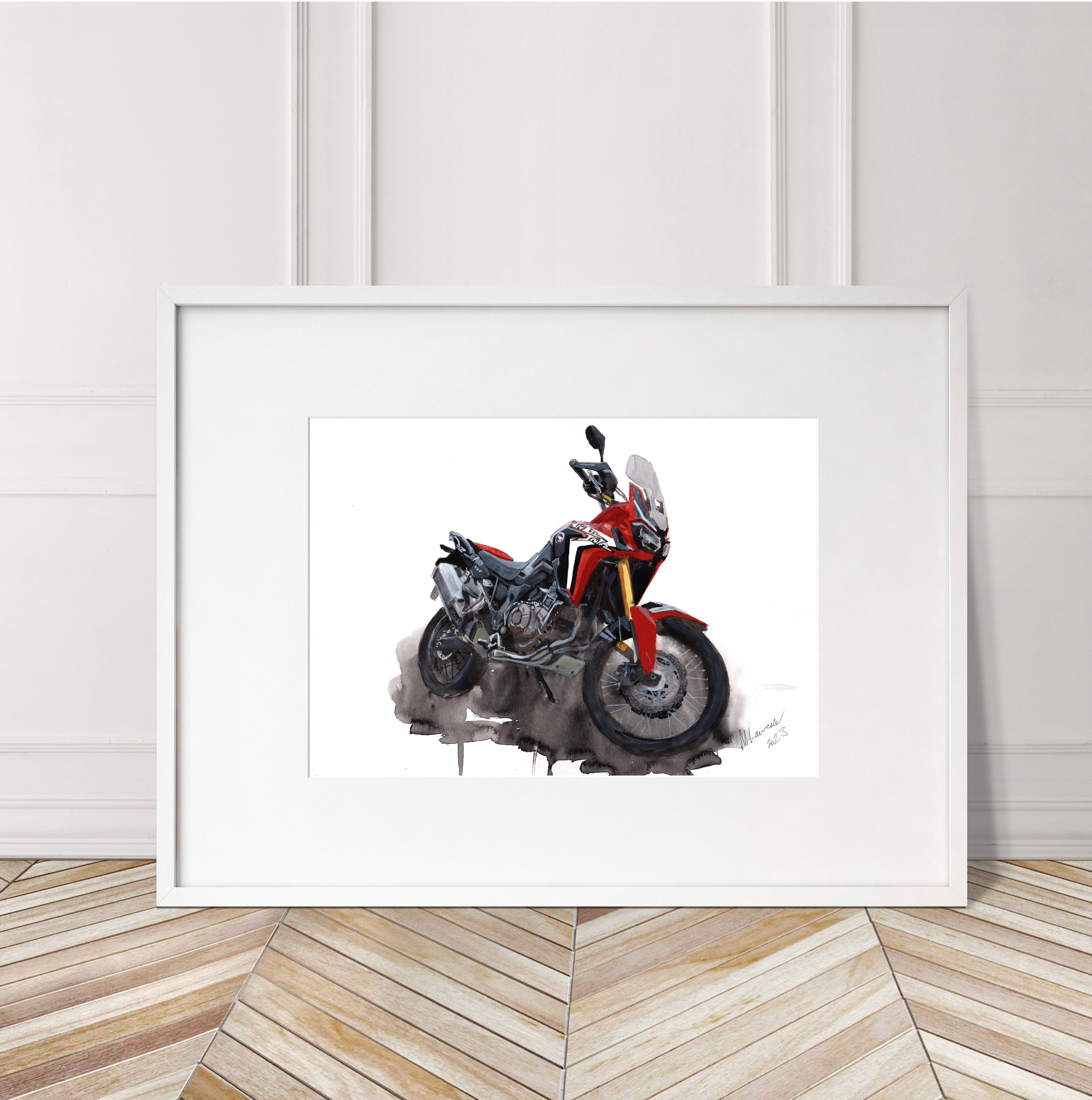 Hinda Africa Twin Print. Honda Africa Poster. Gifts For Him. Hand Painted Art. birthday gift