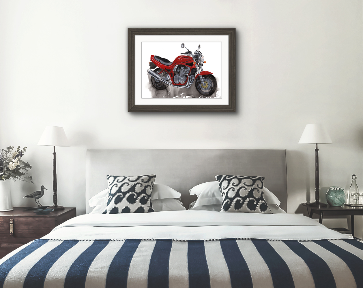Suzuki Bandit Print. Suzuki Bandit Poster. Gifts For Him. Hand Painted Art. birthday gift