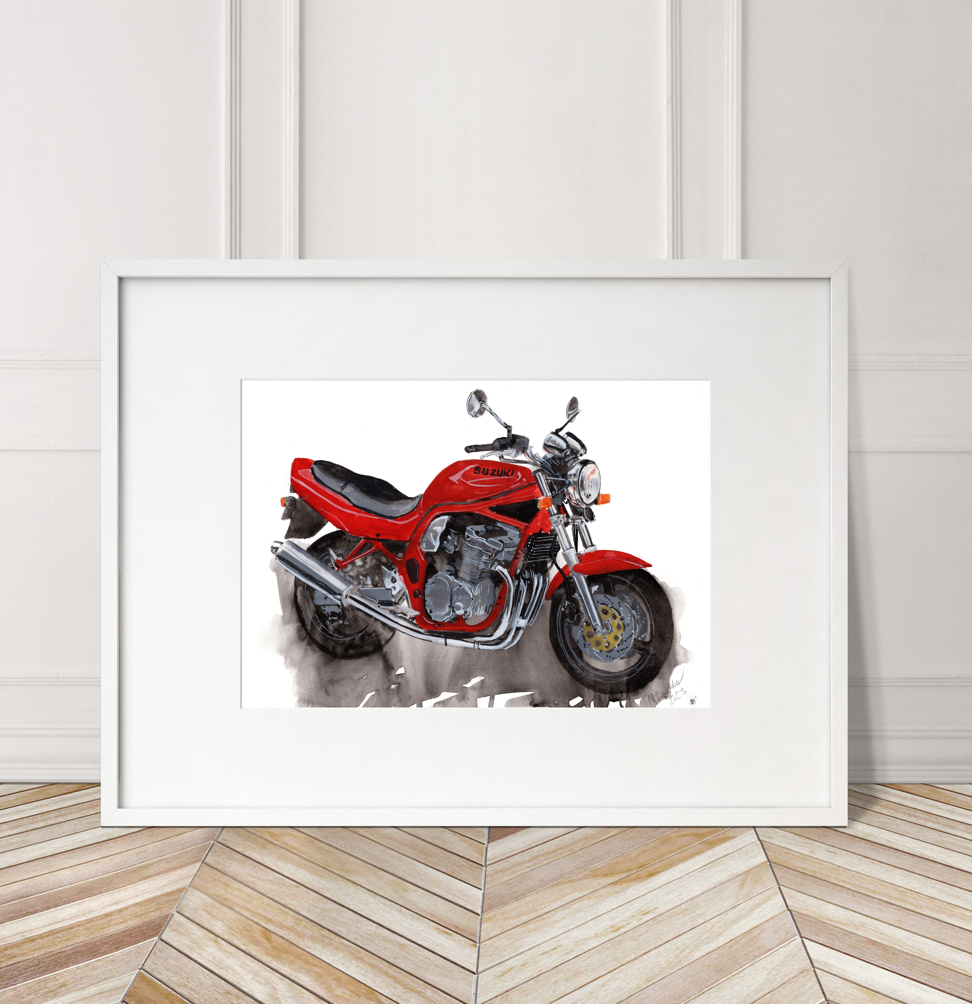 Suzuki Bandit Print. Suzuki Bandit Poster. Gifts For Him. Hand Painted Art. birthday gift