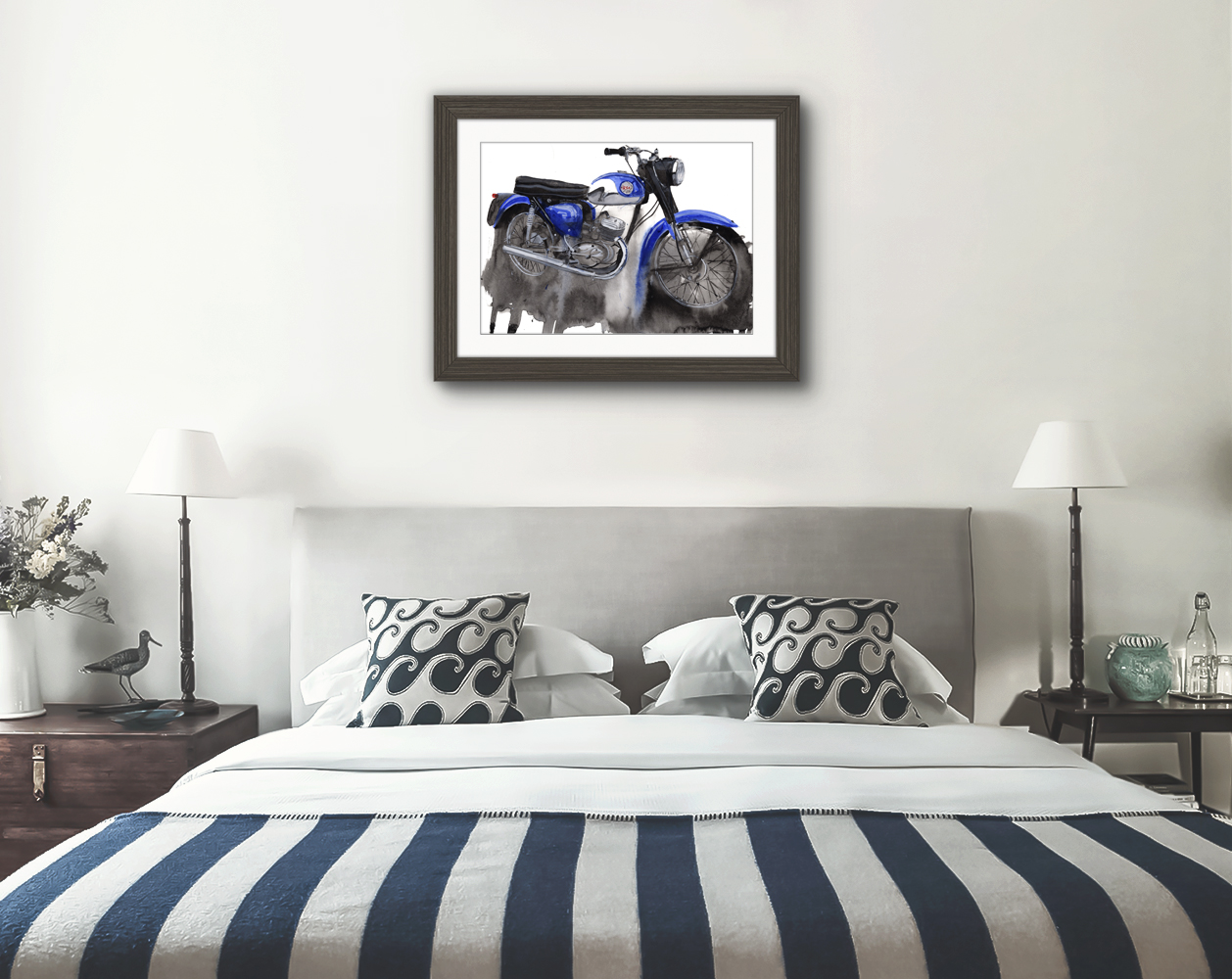 BSA Bantam Print. BSA Bantam Poster. Gifts For Him. Hand Painted Art. birthday gift
