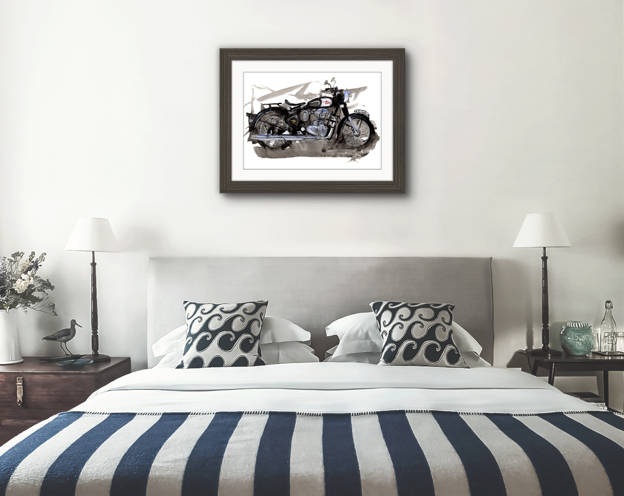 Royal Enfield Bullet Print. Royal Enfield Bullet Poster. Gifts For Him. Hand Painted Art. birthday gift
