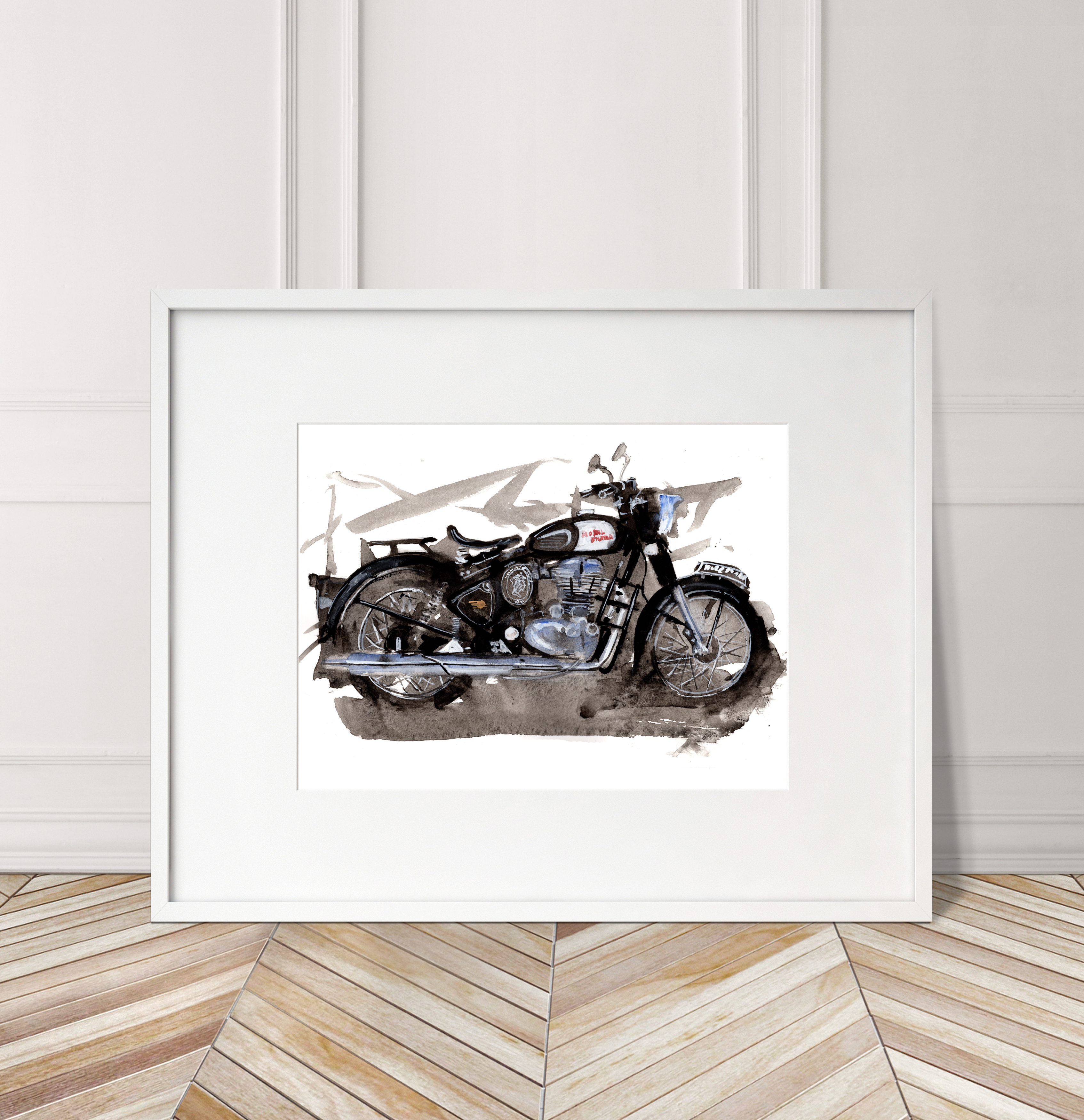 Royal Enfield Bullet Print. Royal Enfield Bullet Poster. Gifts For Him. Hand Painted Art. birthday gift