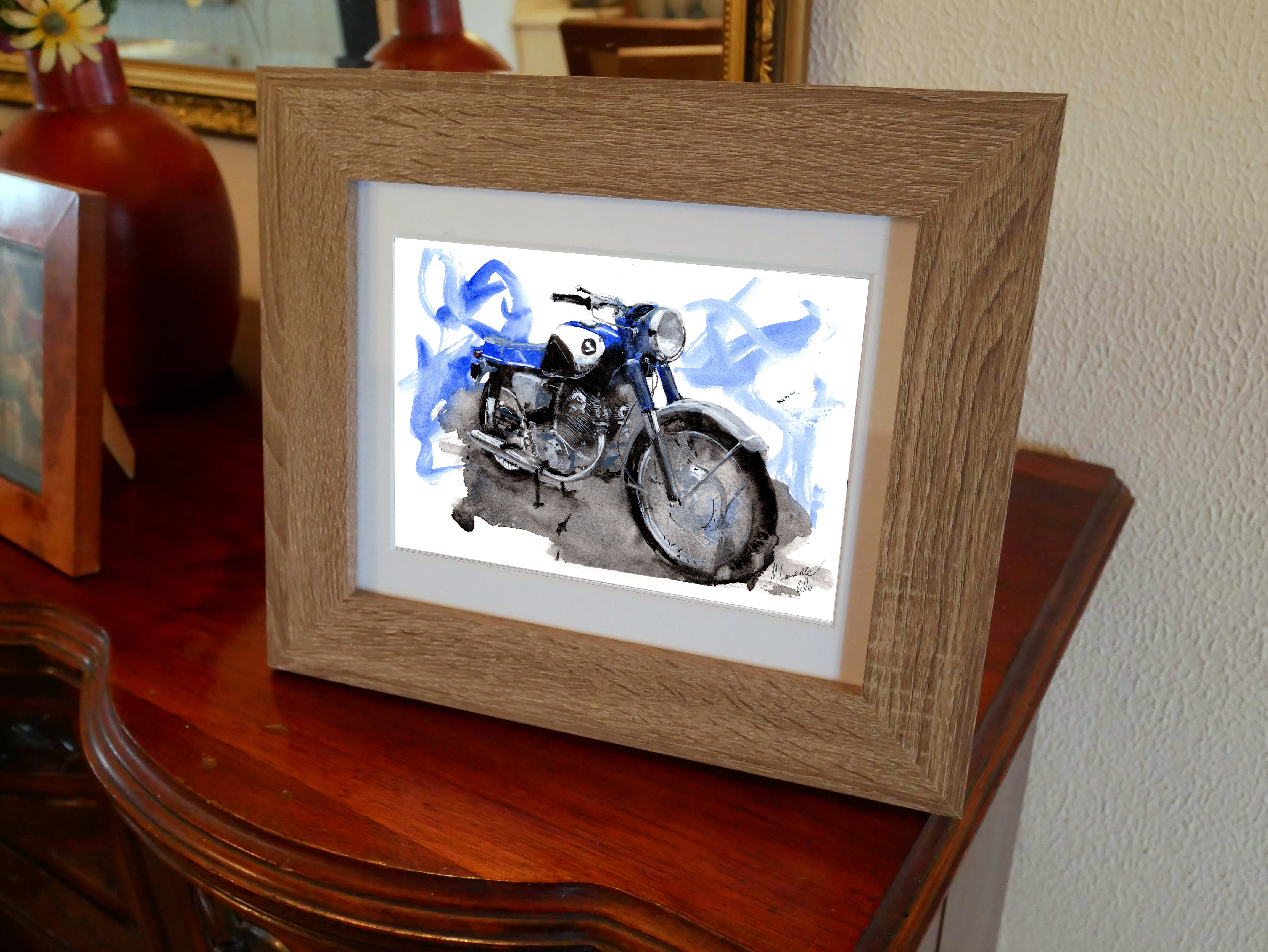 Honda CB77 Print. Honda CB77 Poster. Gifts For Him. Hand Painted Art. birthday gift