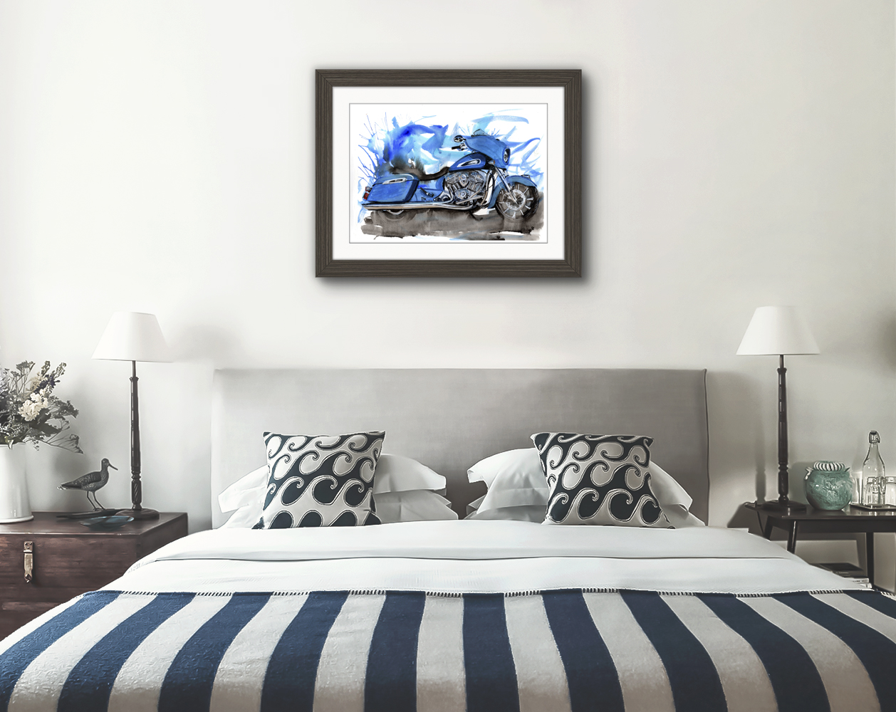 Indian Chieftain Print. Indian Chieftain Poster. Gifts For Him. Hand Painted Art. birthday gift