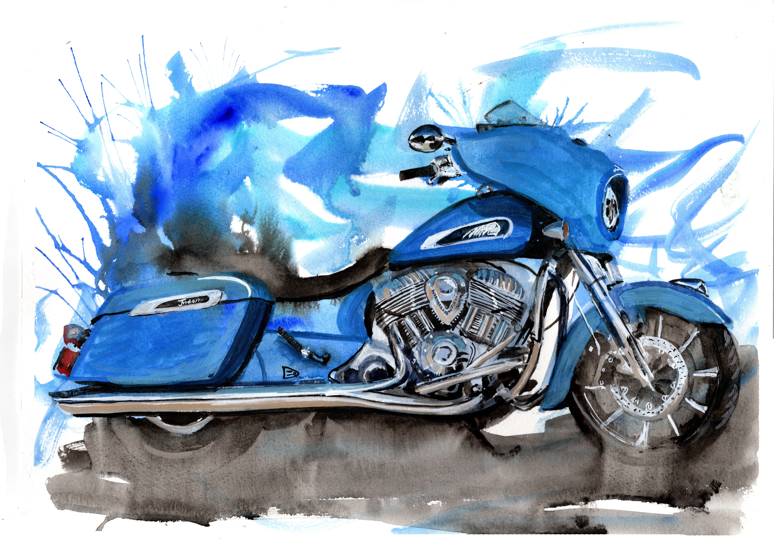 Indian Chieftain Print. Indian Chieftain Poster. Gifts For Him. Hand Painted Art. birthday gift