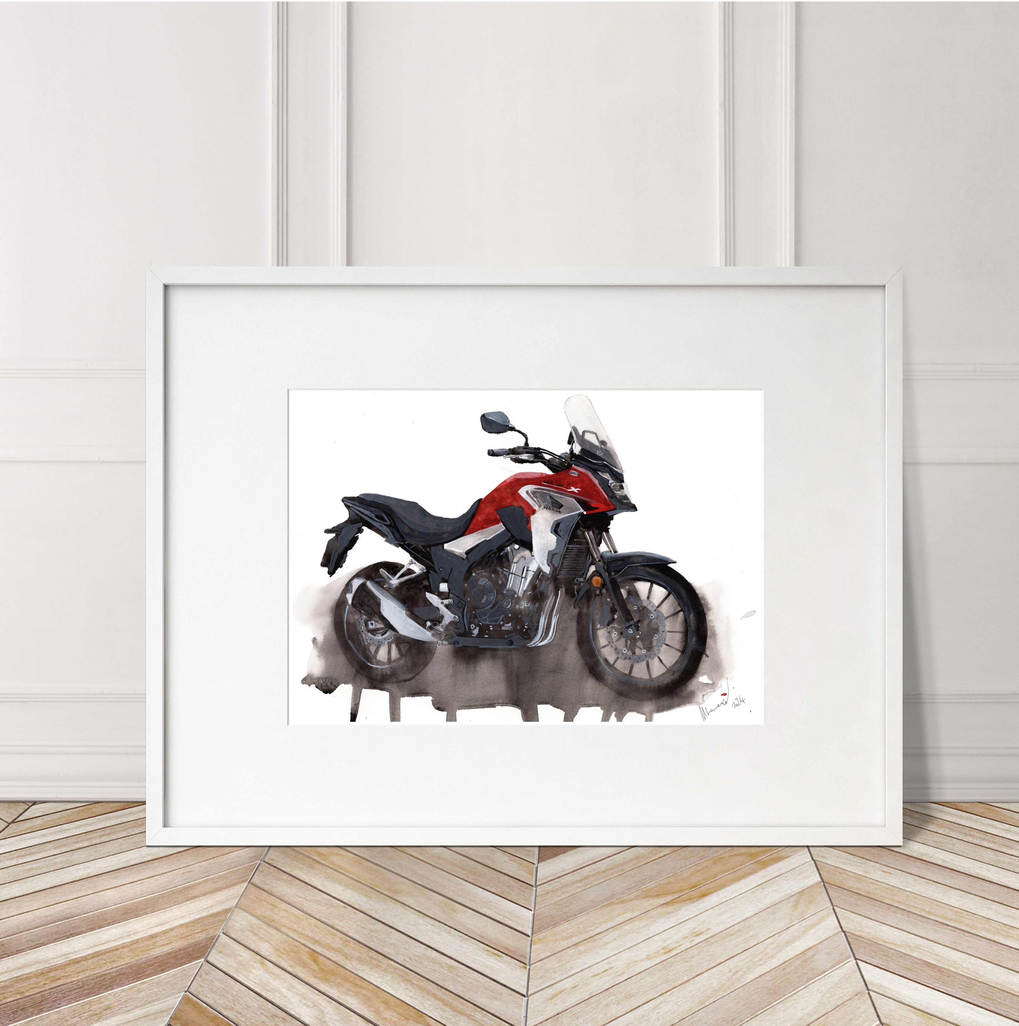 Honda CB500 Print. Honda CB500 Poster. Gifts For Him. Hand Painted Art. birthday gift