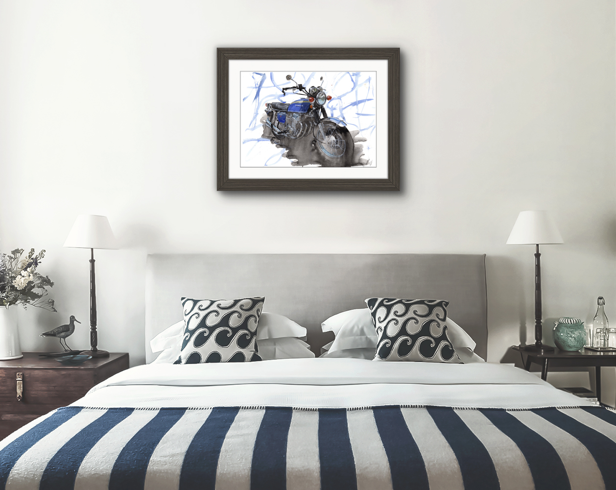 Honda CB750 Print. Honda CB750 Poster. Gifts For Him. Hand Painted Art. birthday gift