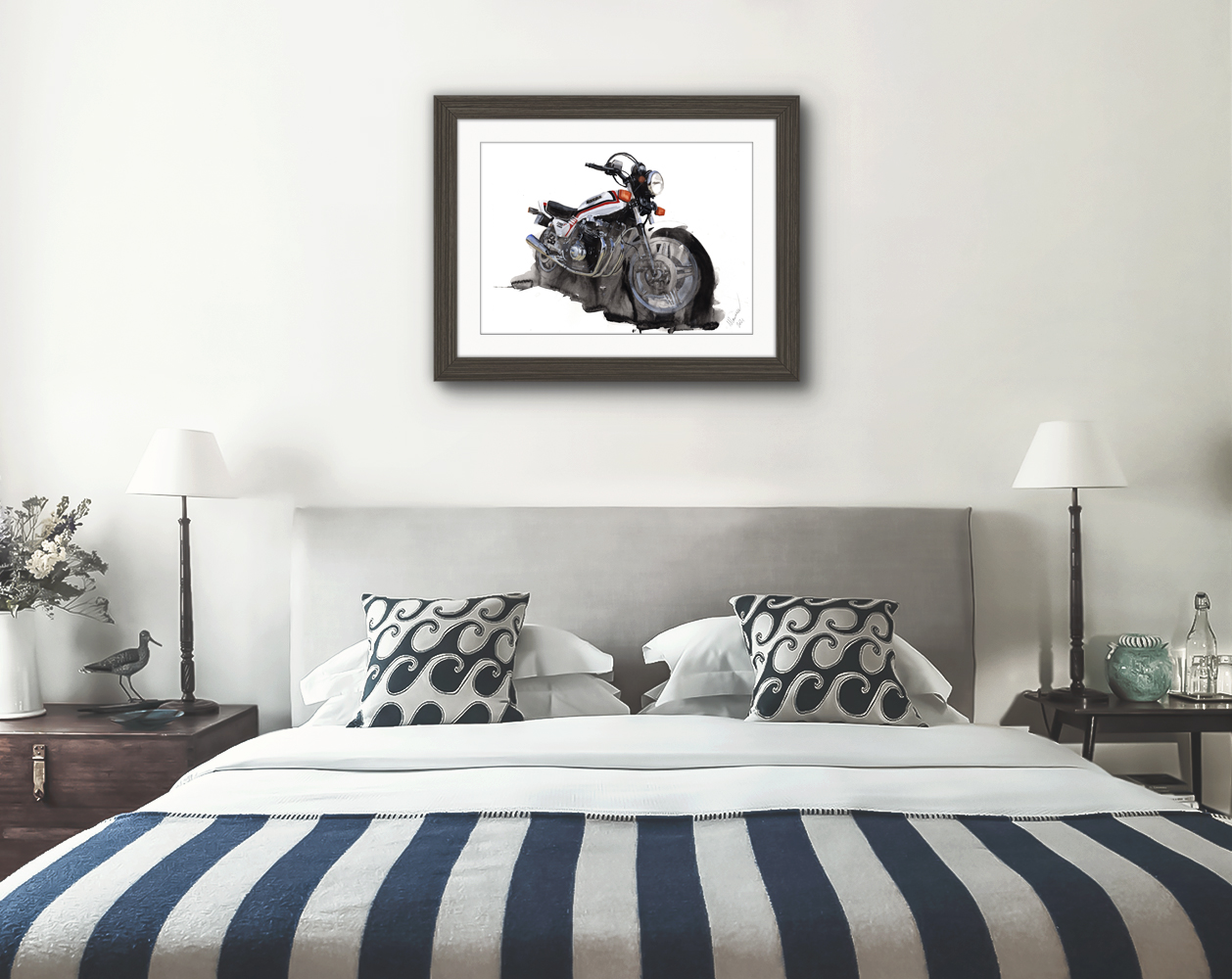 Honda CB900f Print. Honda CB900f Poster. Gifts For Him. Hand Painted Art. birthday gift