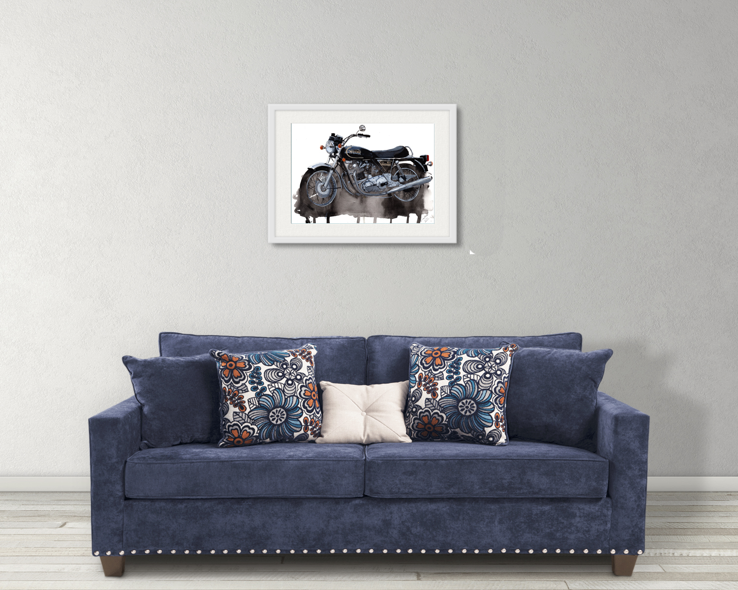 Norton Commando Print. Norton Commando Poster. Gifts For Him. Hand Painted Art. birthday gift
