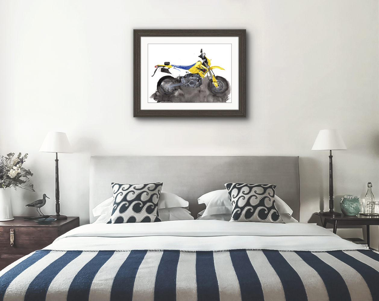 Suzuki DRZ Print. Suzuki DRZ Poster. Gifts For Him. Hand Painted Art. birthday gift