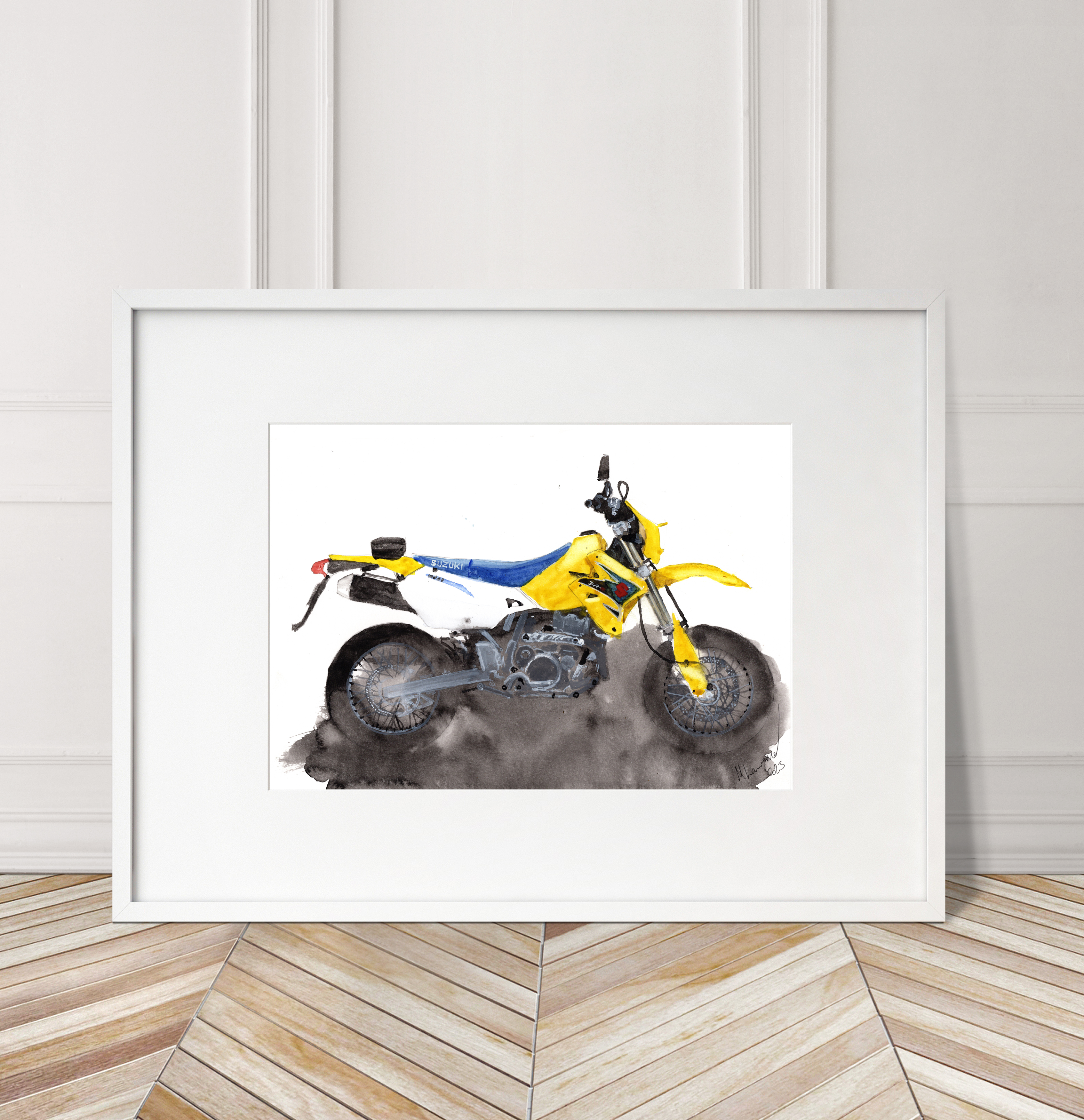 Suzuki DRZ Print. Suzuki DRZ Poster. Gifts For Him. Hand Painted Art. birthday gift