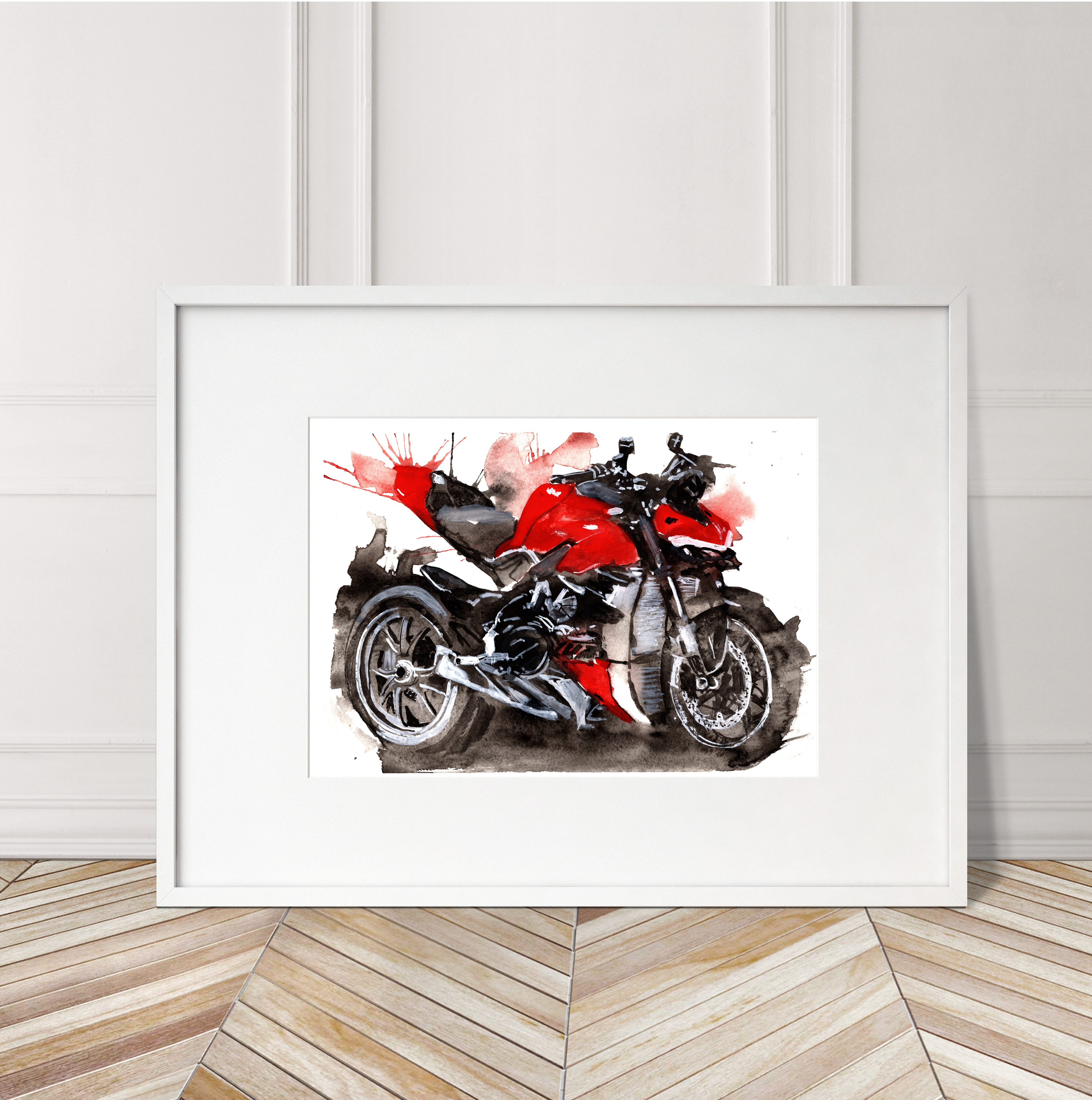 Ducati Streetfighter Print. Ducati Streetfighter Poster. Gifts For Him. Hand Painted Art. birthday gift