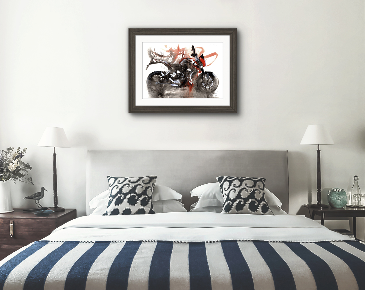 Duke KTM 125 Print. Duke KTM 125 Poster. Gifts For Him. Hand Painted Art. birthday gift