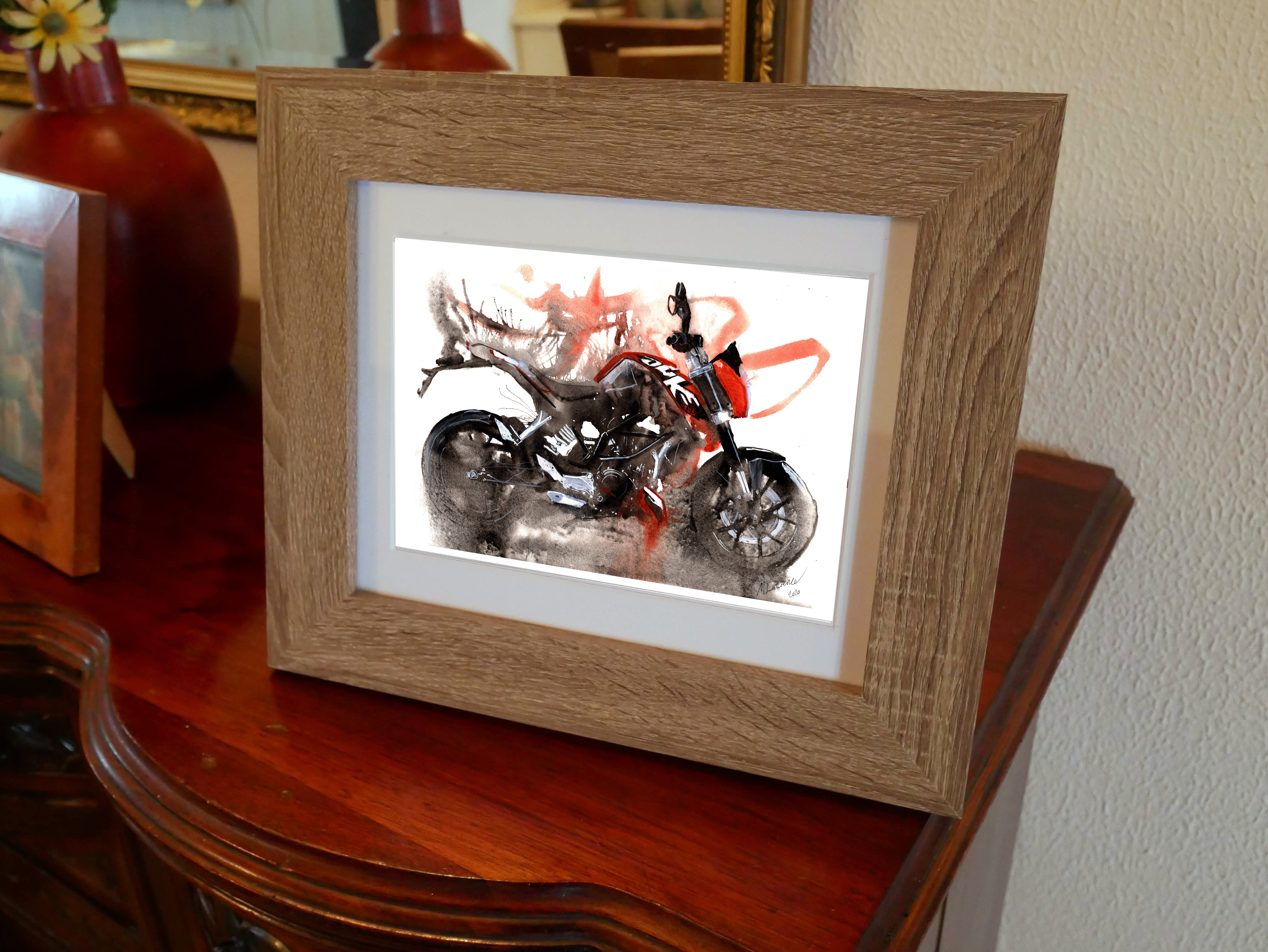 Duke KTM 125 Print. Duke KTM 125 Poster. Gifts For Him. Hand Painted Art. birthday gift