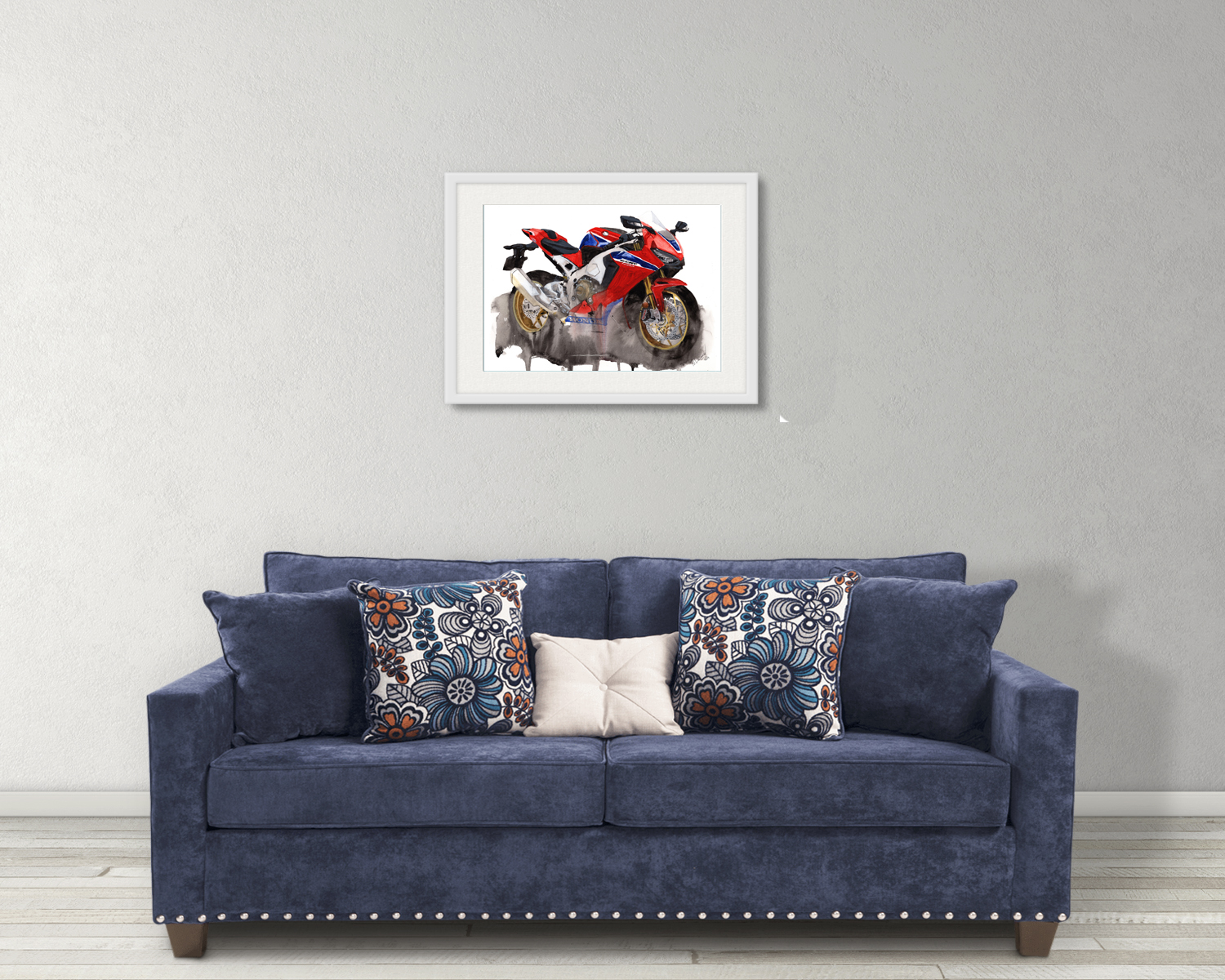 Honda Fireblade Print. Honda Fireblade Poster. Gifts For Him. Hand Painted Art. birthday gift