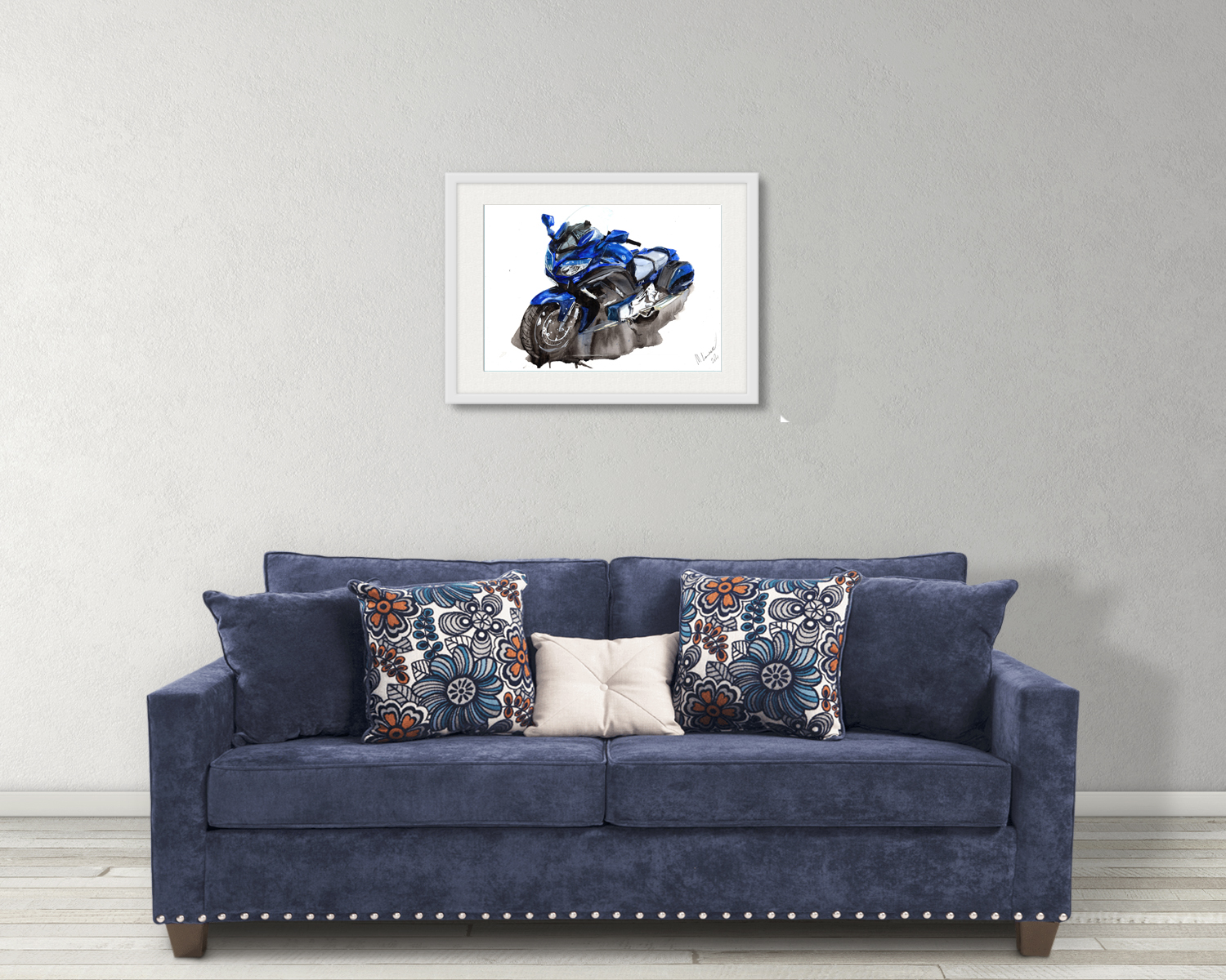 Yamaha FJR1300 Print. Yamaha FJR1300 Poster. Gifts For Him. Hand Painted Art. birthday gift