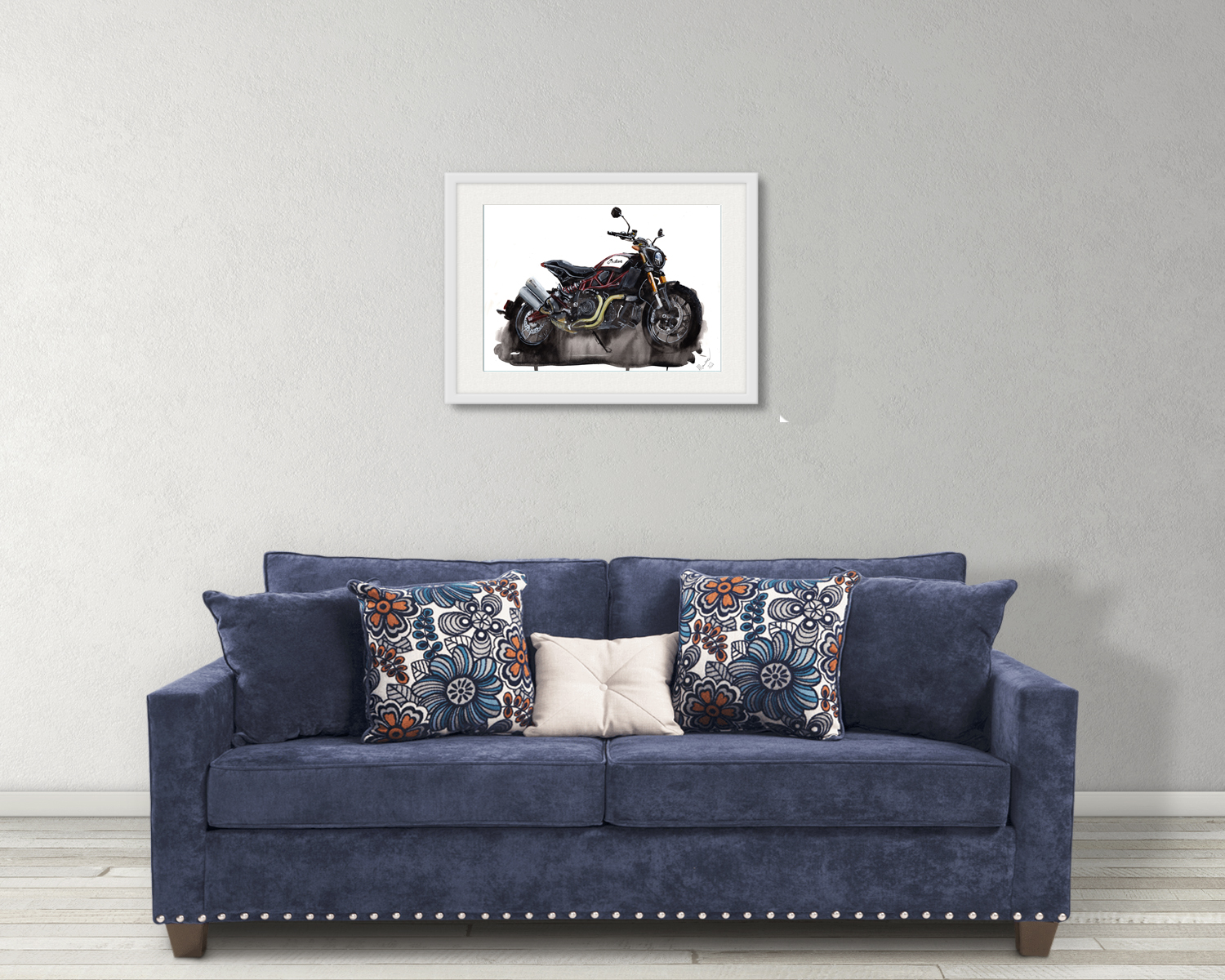 Indian FTR1200 Print. Indian FTR1200 Poster. Gifts For Him. Hand Painted Art. birthday gift