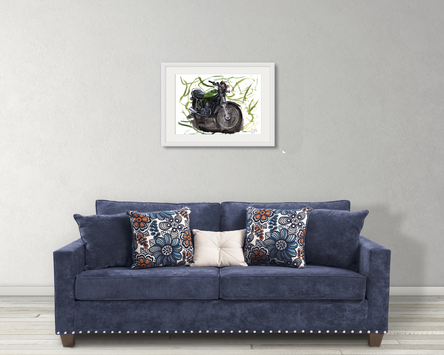 Kawasaki H1 Print. Kawasaki H1 Poster. Gifts For Him. Hand Painted Art. birthday gift