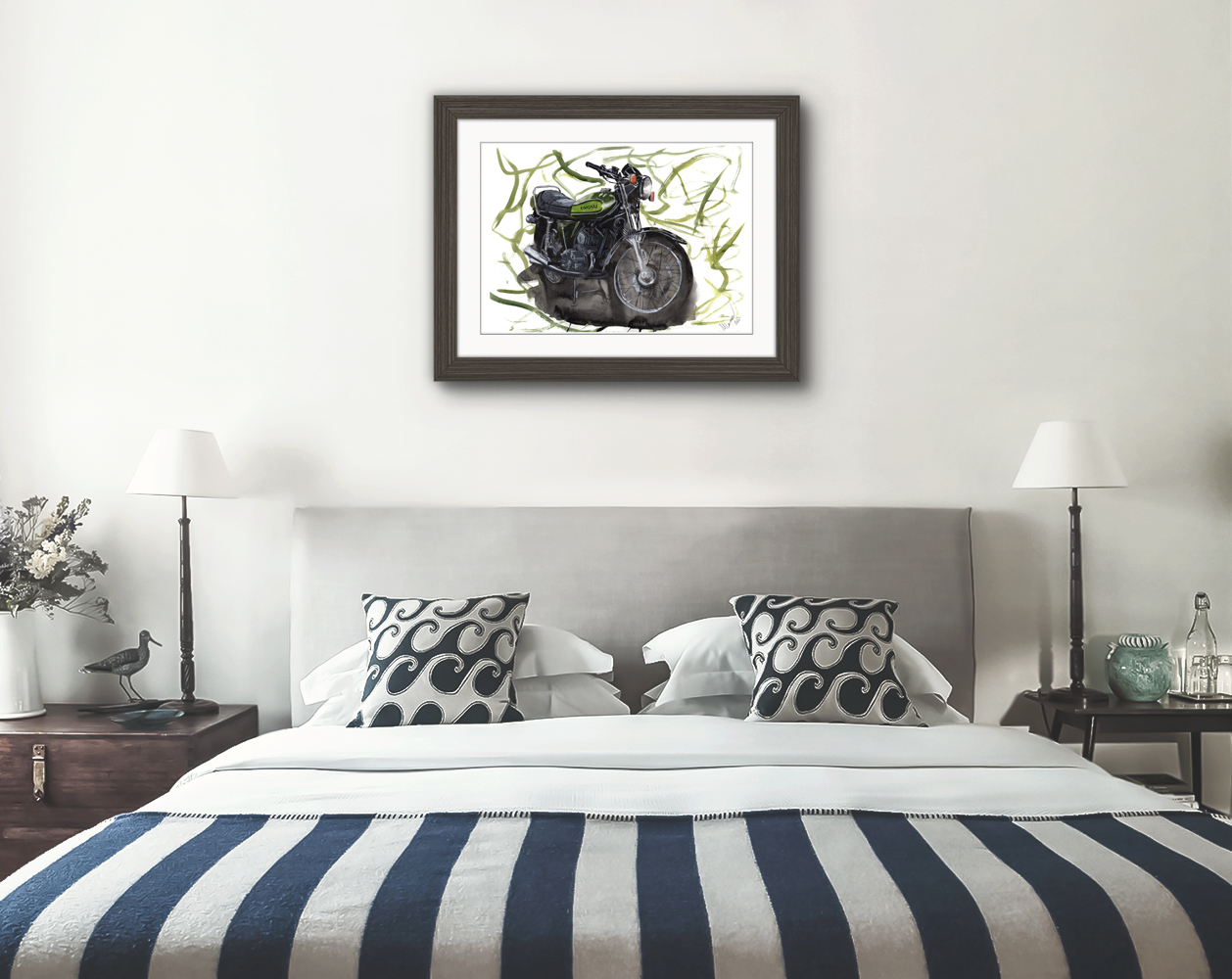 Kawasaki H1 Print. Kawasaki H1 Poster. Gifts For Him. Hand Painted Art. birthday gift