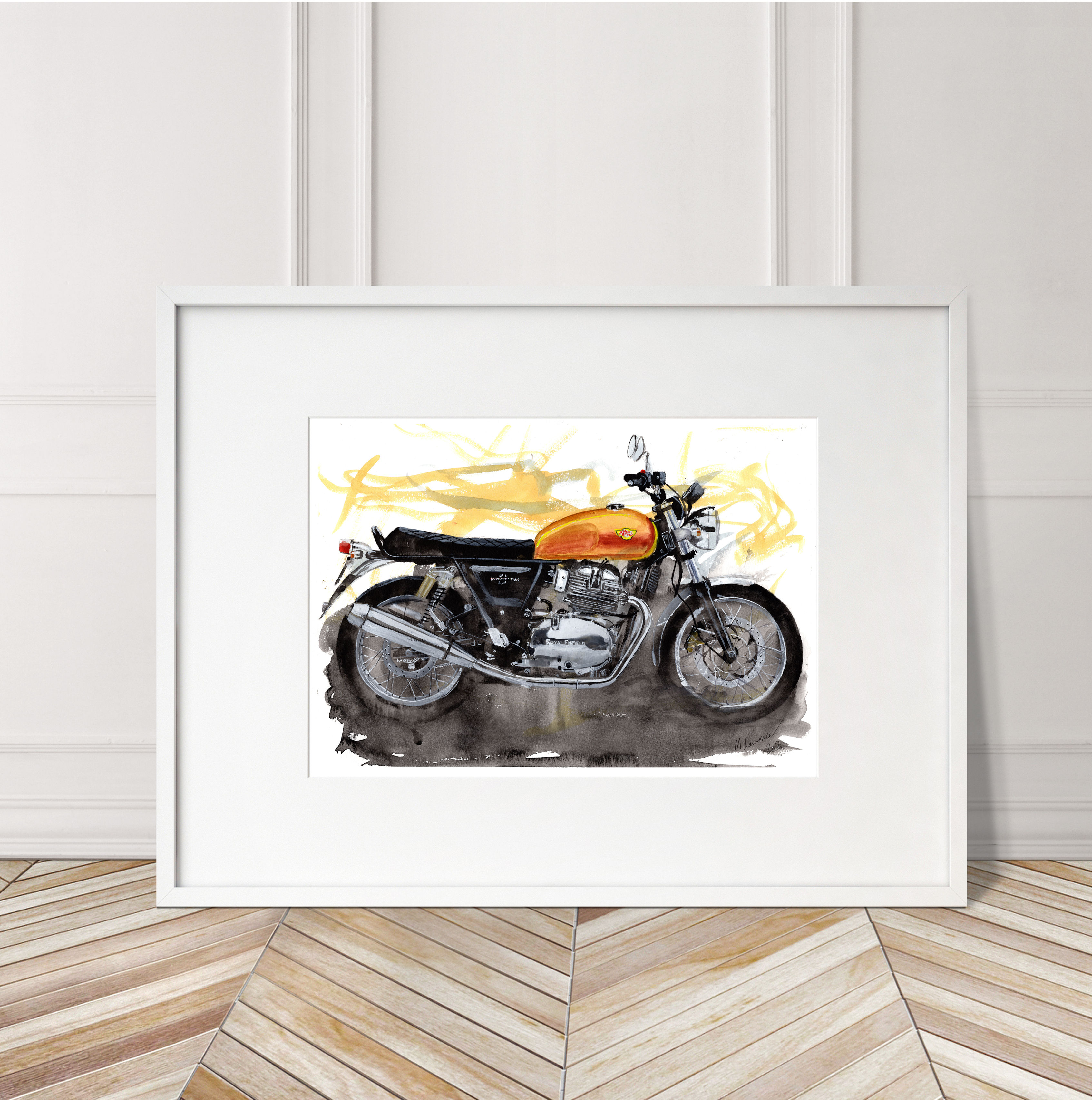 Royal Enfield Interceptor Print. Interceptor Poster. Gifts For Him. Hand Painted Art. birthday gift