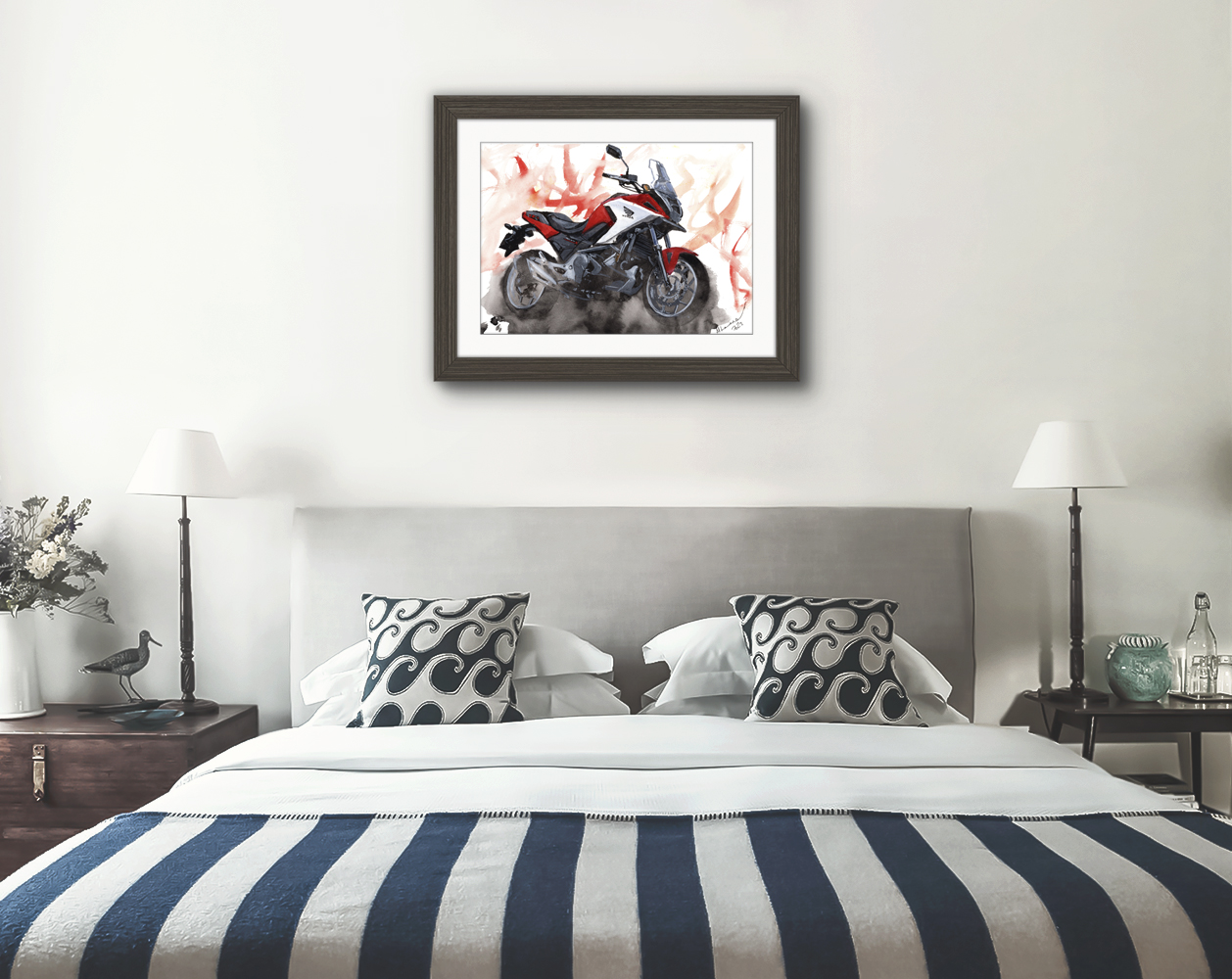 Honda NC750x Print. Honda NC750x Poster. Gifts For Him. Hand Painted Art. birthday gift