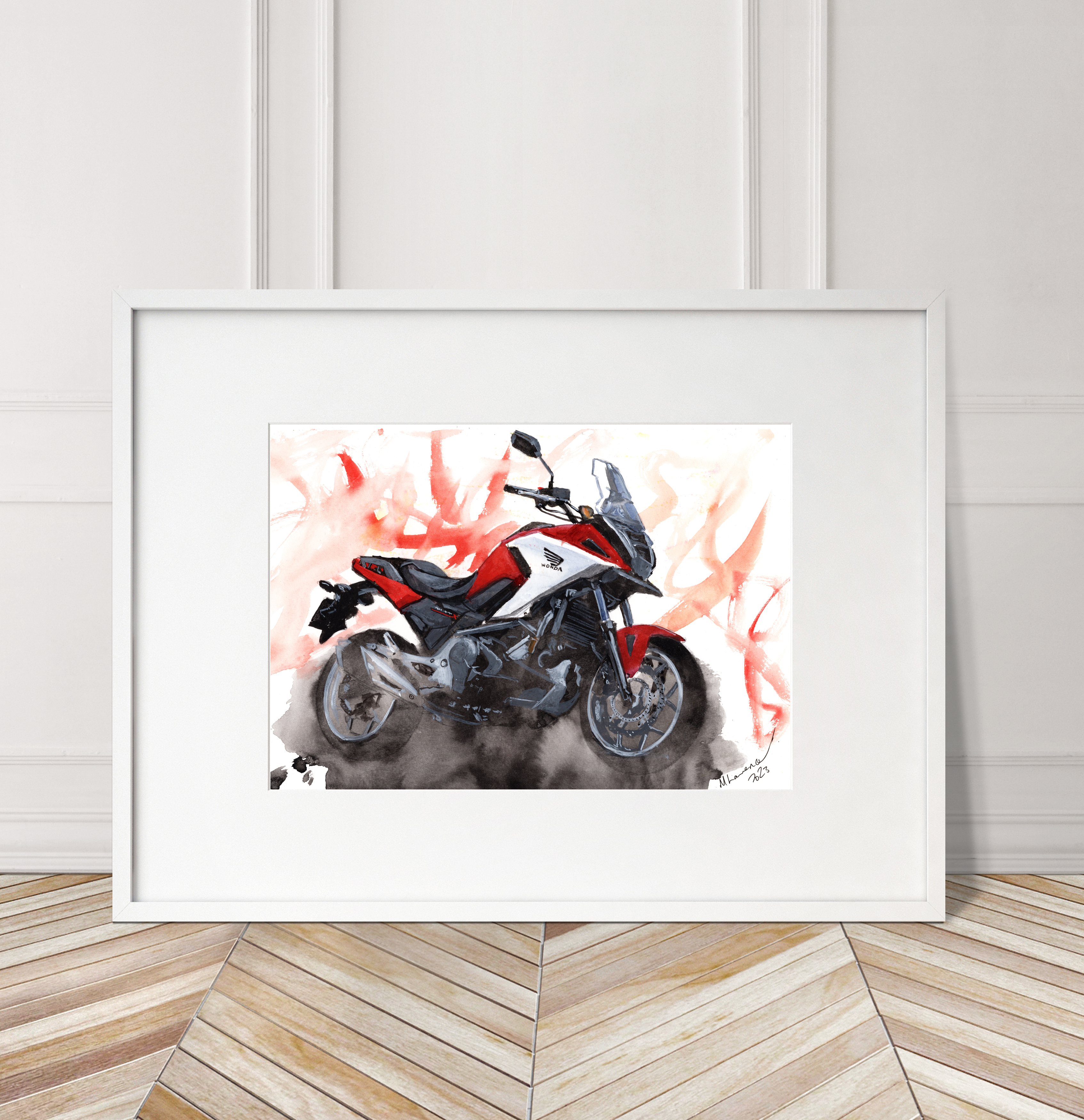 Honda NC750x Print. Honda NC750x Poster. Gifts For Him. Hand Painted Art. birthday gift