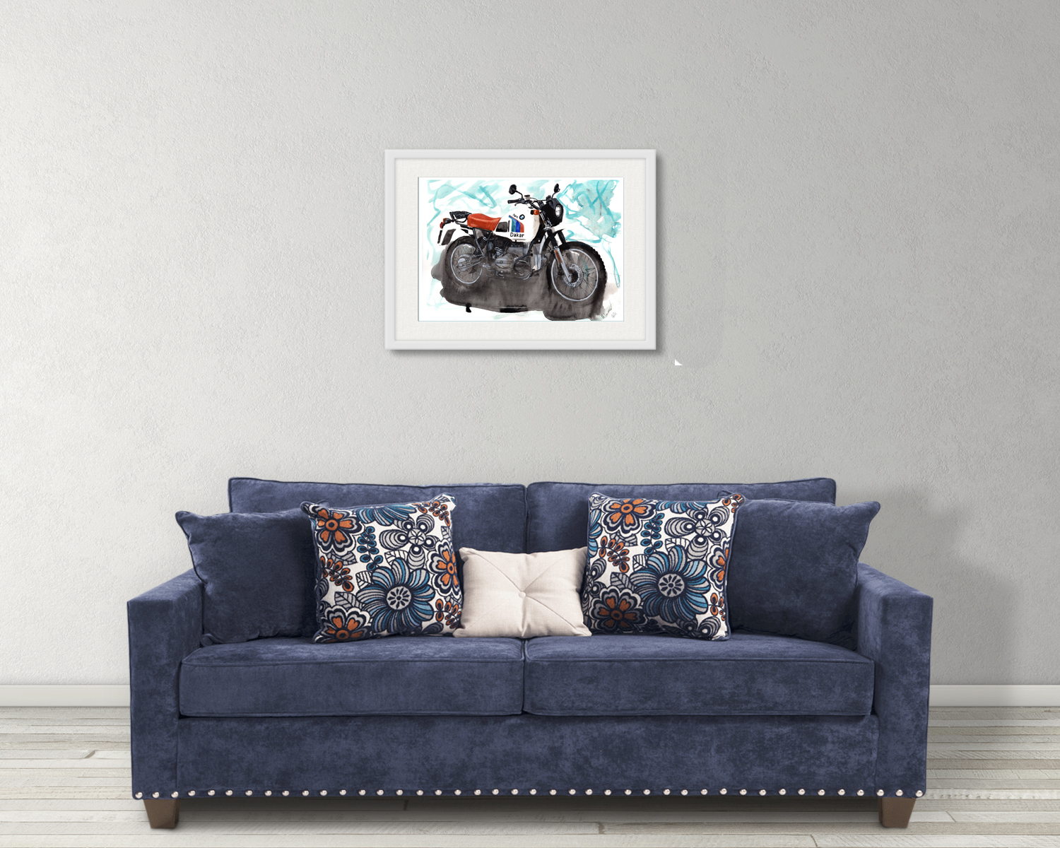BMW R80Gs Print. BMW R80Gs Poster. Gifts For Him. Hand Painted Art. birthday gift