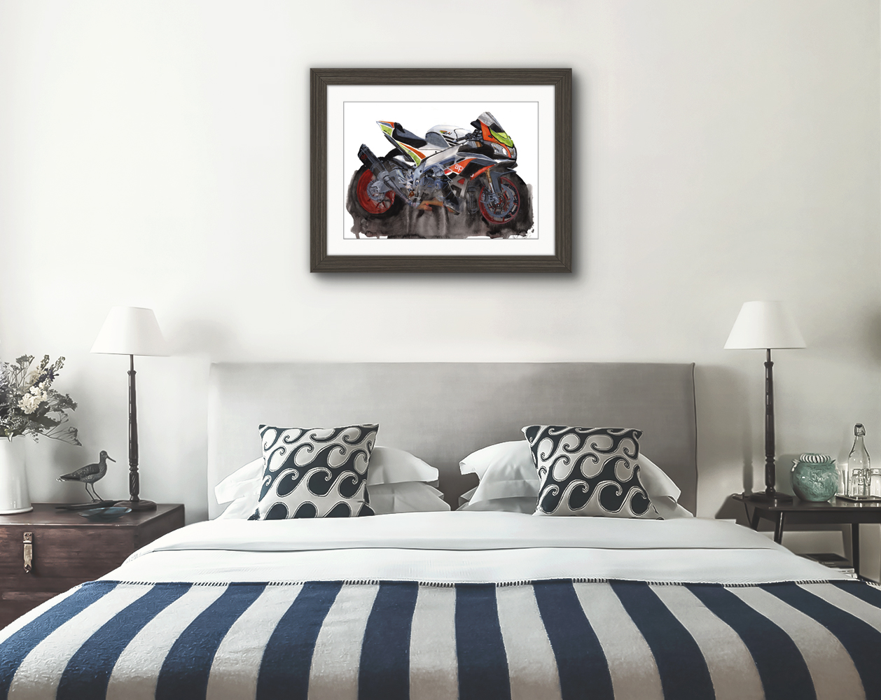 Aprilia RSV4 Print. Aprilia RSV4 Poster. Gifts For Him. Hand Painted Art. birthday gift
