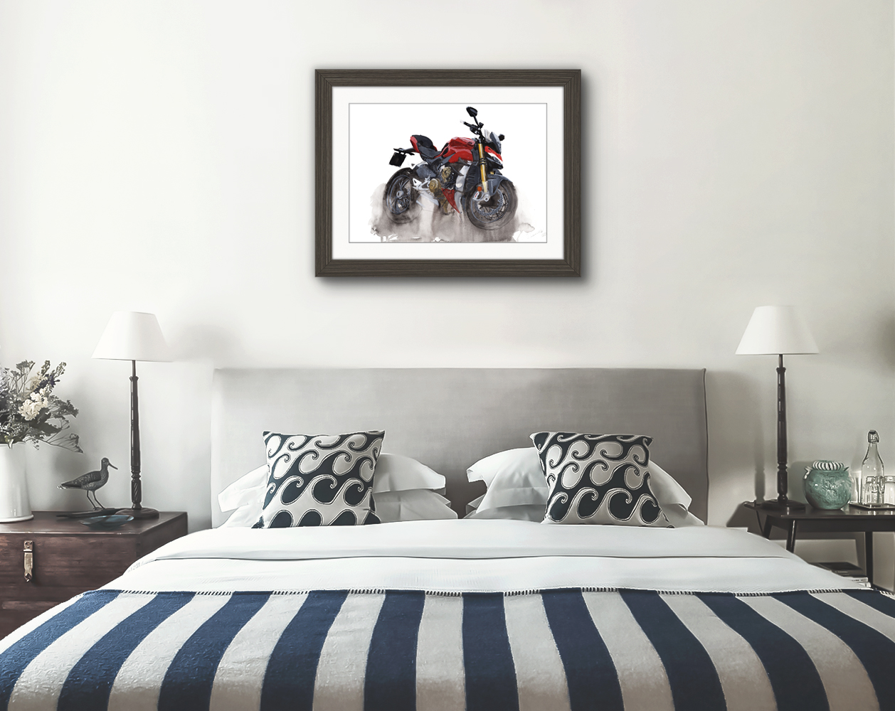 Ducati Streetfighter Print. Ducati Streetfighter Poster. Gifts For Him. Hand Painted Art. birthday gift