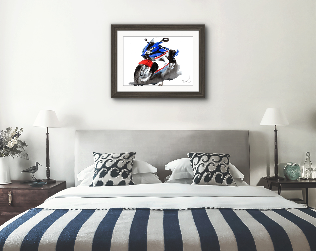 Honda VFR800 Print. Honda VFR800 Poster. Gifts For Him. Hand Painted Art. birthday gift