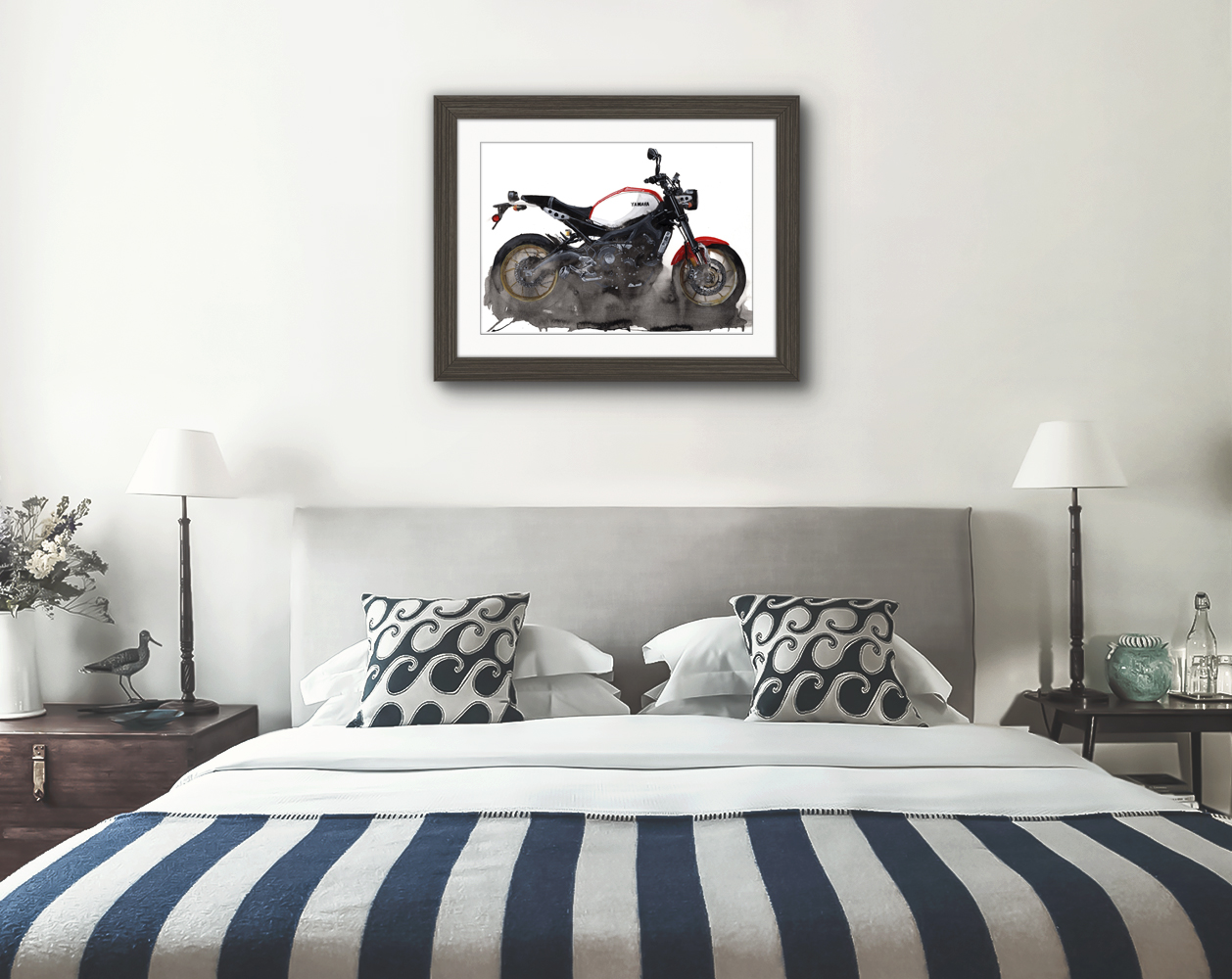 Yamaha XSR900 Print. Yamaha XSR900 Poster. Gifts For Him. Hand Painted Art. birthday gift