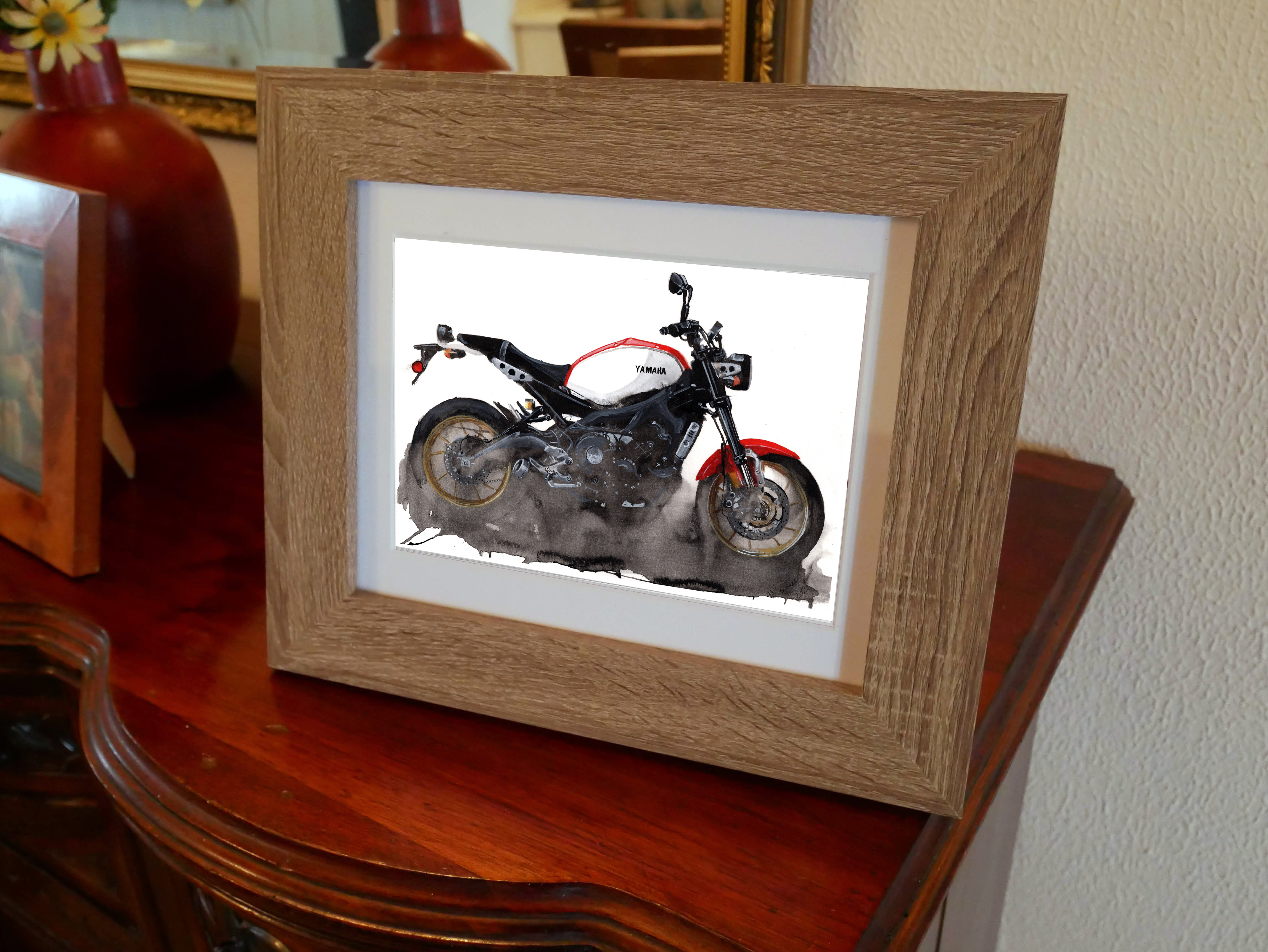 Yamaha XSR900 Print. Yamaha XSR900 Poster. Gifts For Him. Hand Painted Art. birthday gift
