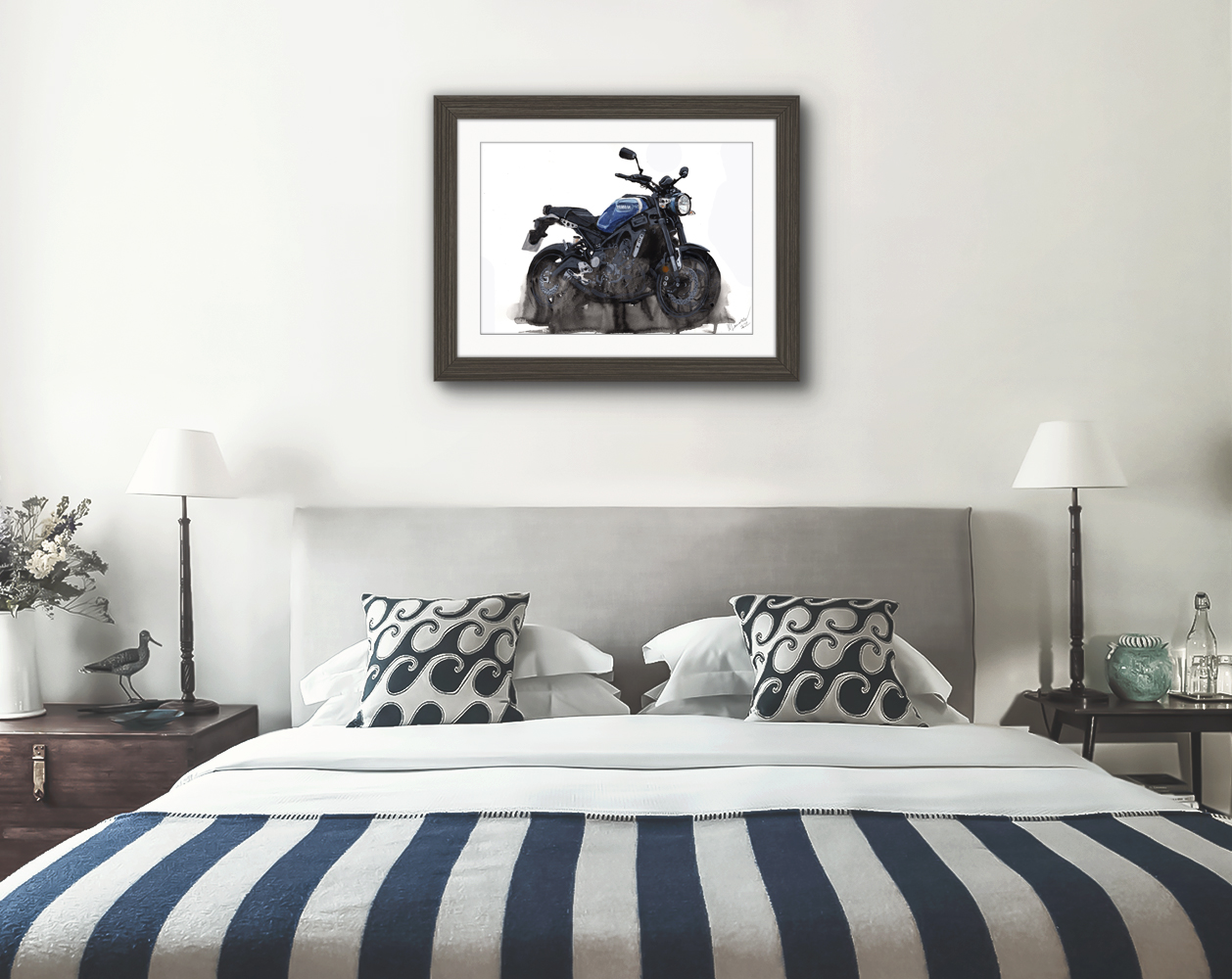 Yamaha XSR900 Print. Yamaha XSR900 Poster. Gifts For Him. Hand Painted Art. birthday gift