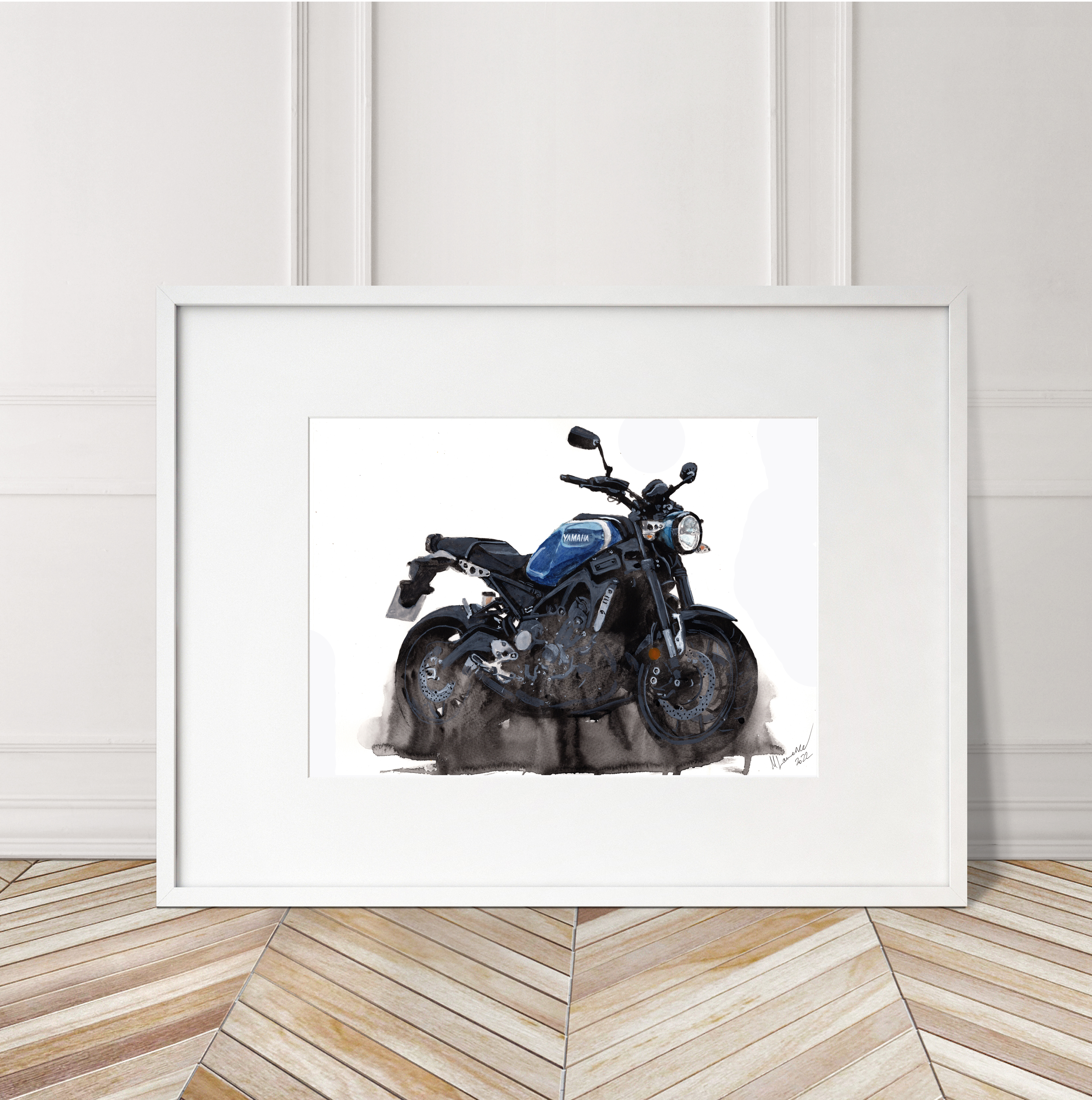 Yamaha XSR900 Print. Yamaha XSR900 Poster. Gifts For Him. Hand Painted Art. birthday gift