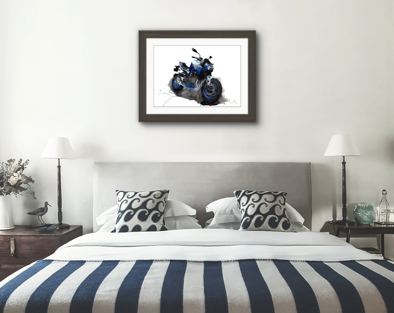 Kawasaki Z900 Print. Kawasaki Z900 Poster. Gifts For Him. Hand Painted Art. birthday gift