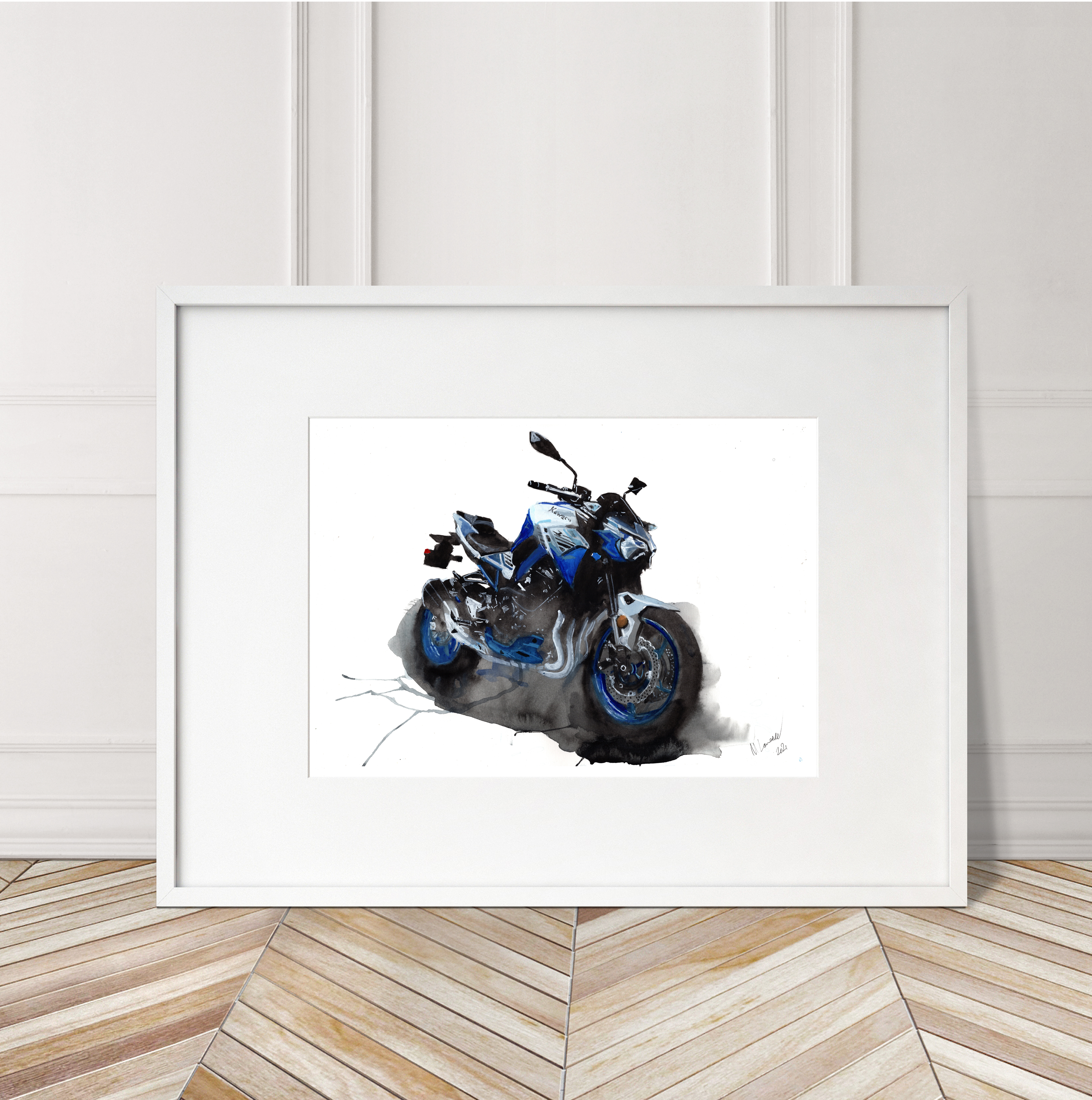 Kawasaki Z900 Print. Kawasaki Z900 Poster. Gifts For Him. Hand Painted Art. birthday gift