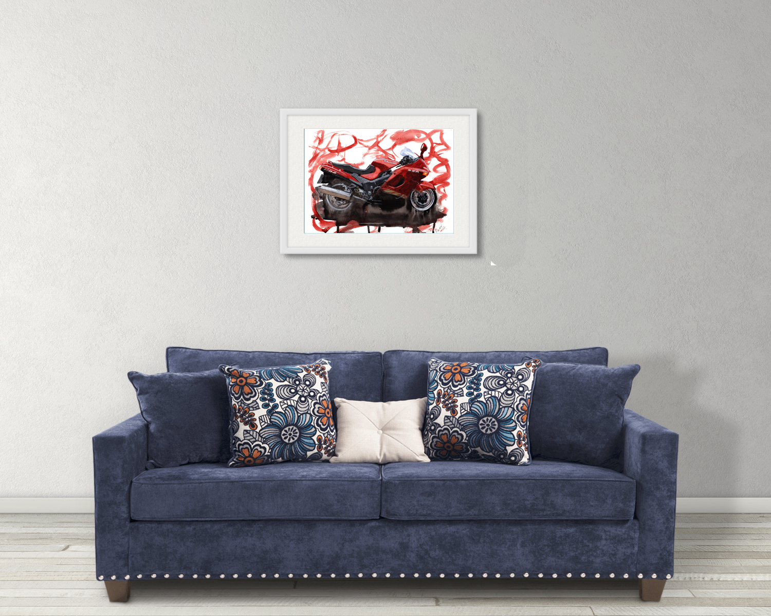 Kawasaki ZZR Print. Kawasaki ZZR Poster. Gifts For Him. Hand Painted Art. birthday gift