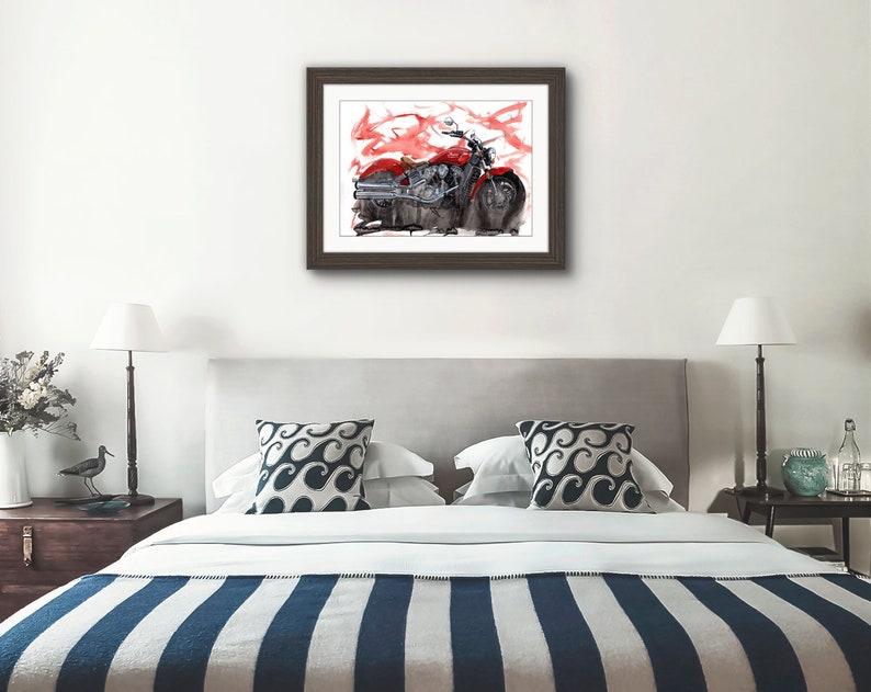 Indian Scout Print. Indian Scout  Poster. Gifts For Him. Hand Painted Art. birthday gift