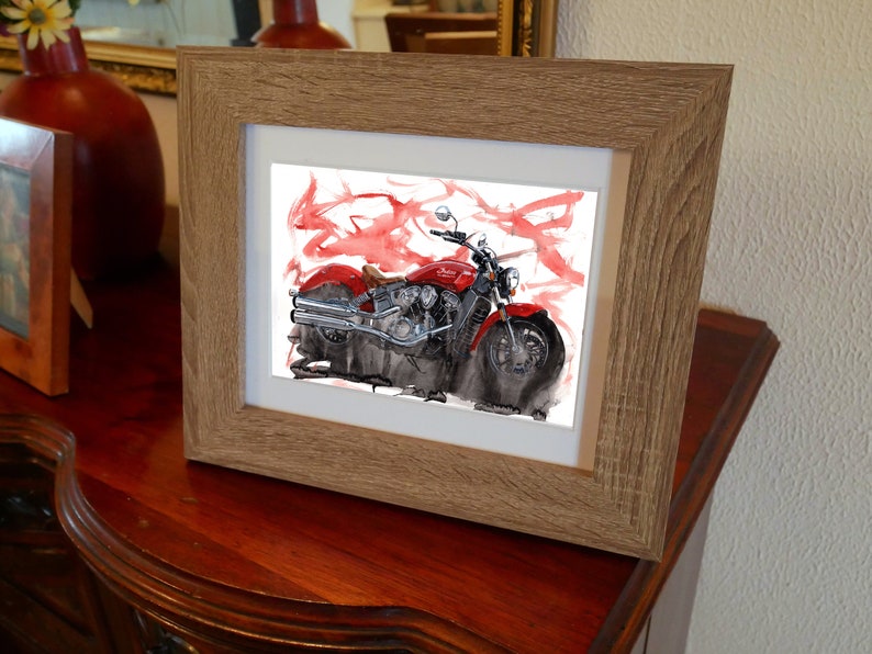 Indian Scout Print. Indian Scout  Poster. Gifts For Him. Hand Painted Art. birthday gift