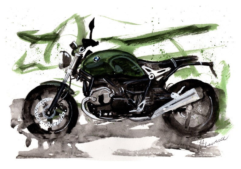 BMW Nine T Pure Print. BMW Nine T Pure Poster. Gifts For Him. Hand Painted Art. birthday gift