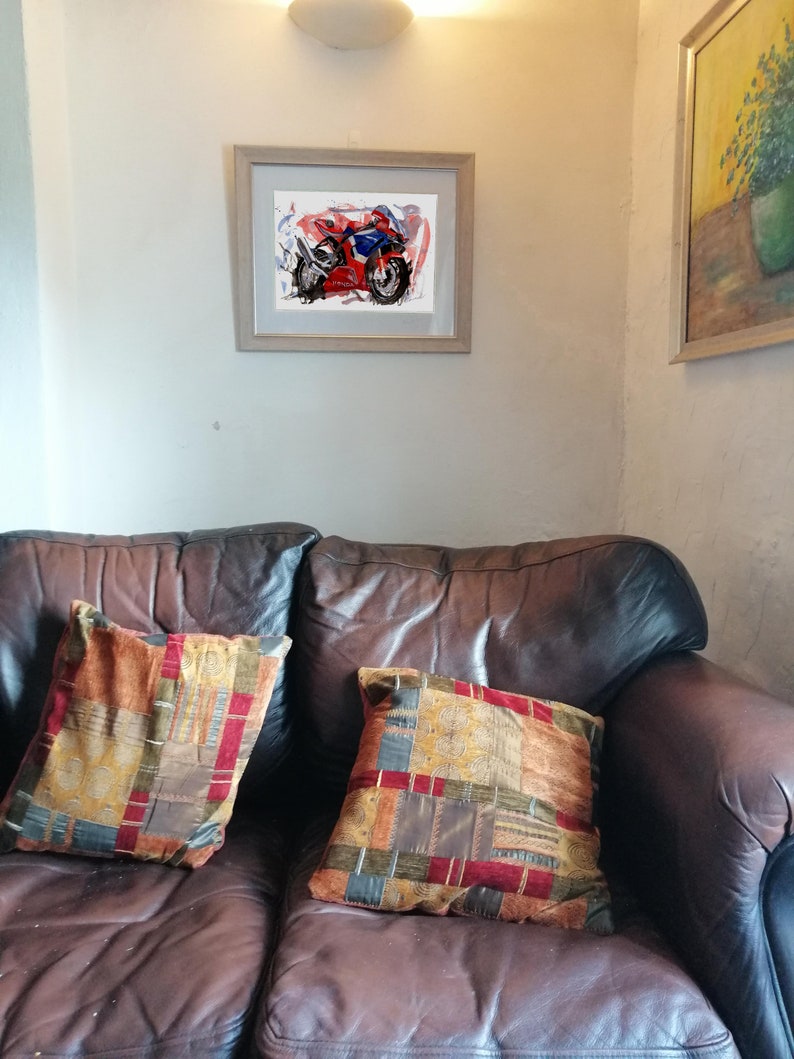 Honda Fireblade Print. Honda Fireblade Poster. Gifts For Him. Hand Painted Art. birthday gift