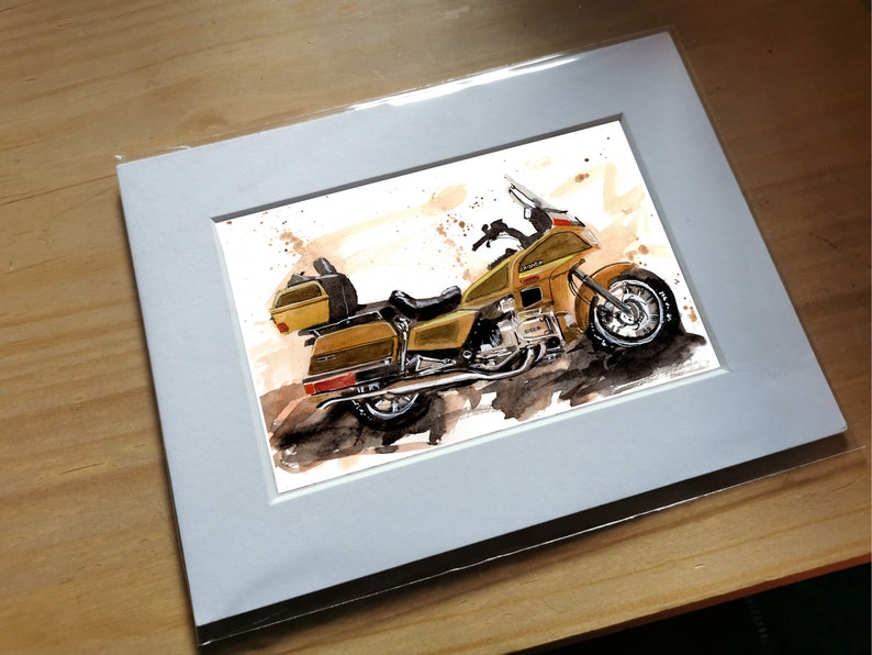 Honda Goldwing Print. Honda Goldwing Poster. Gifts For Him. Hand Painted Art. birthday gift