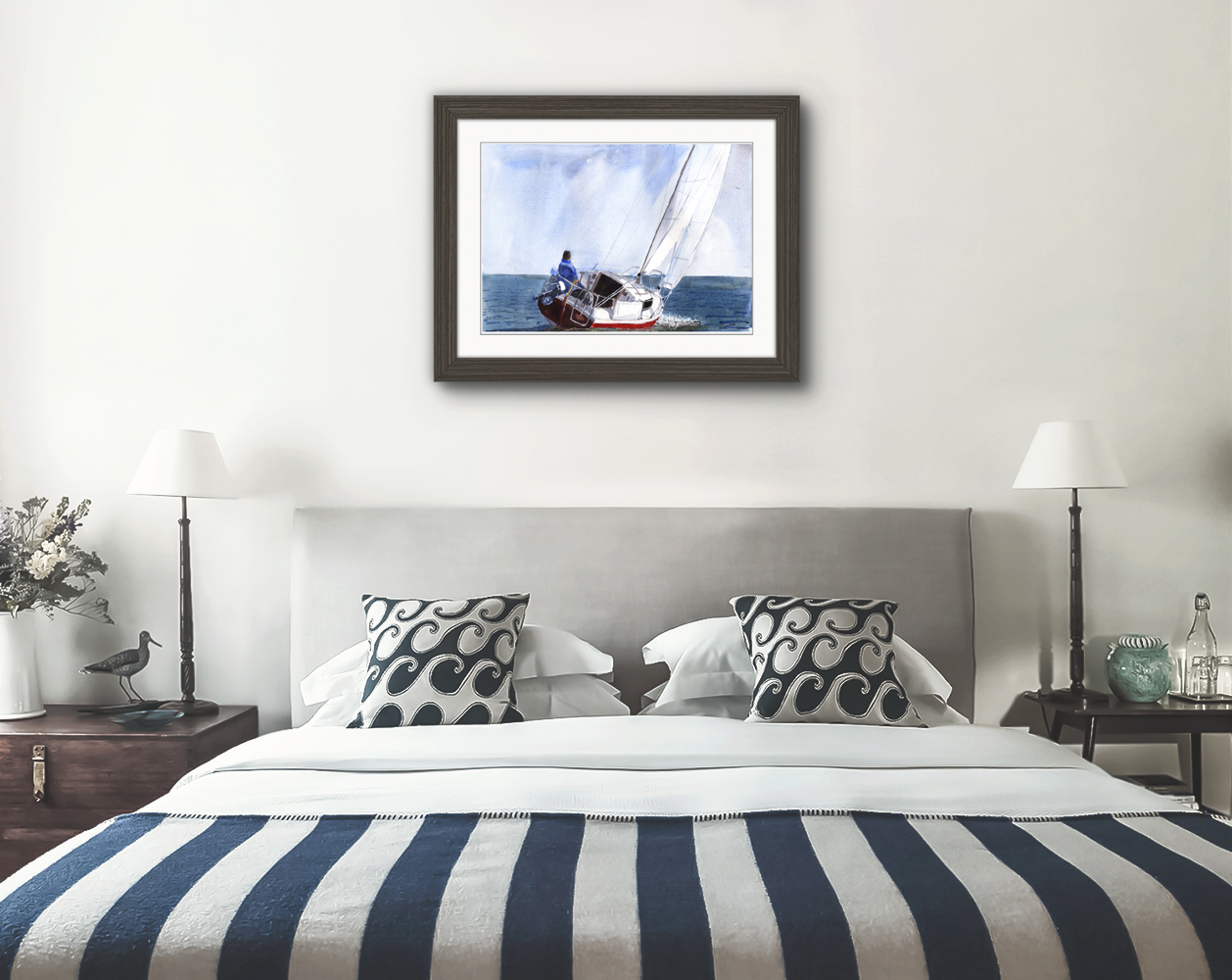 Varianta Yacht Print. Varianta Poster. Gifts For Him. Hand Painted Art. birthday gift