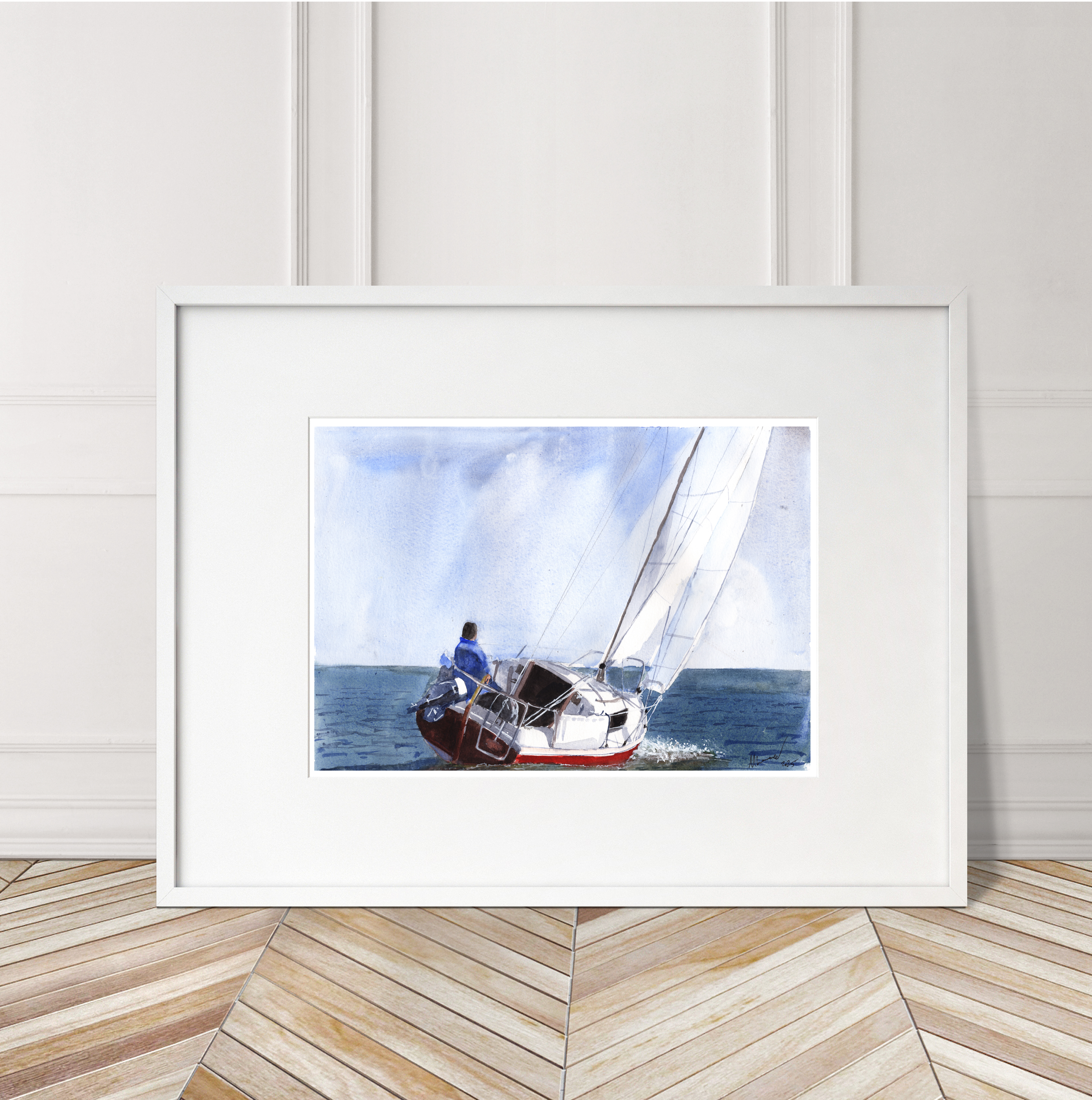 Varianta Yacht Print. Varianta Poster. Gifts For Him. Hand Painted Art. birthday gift