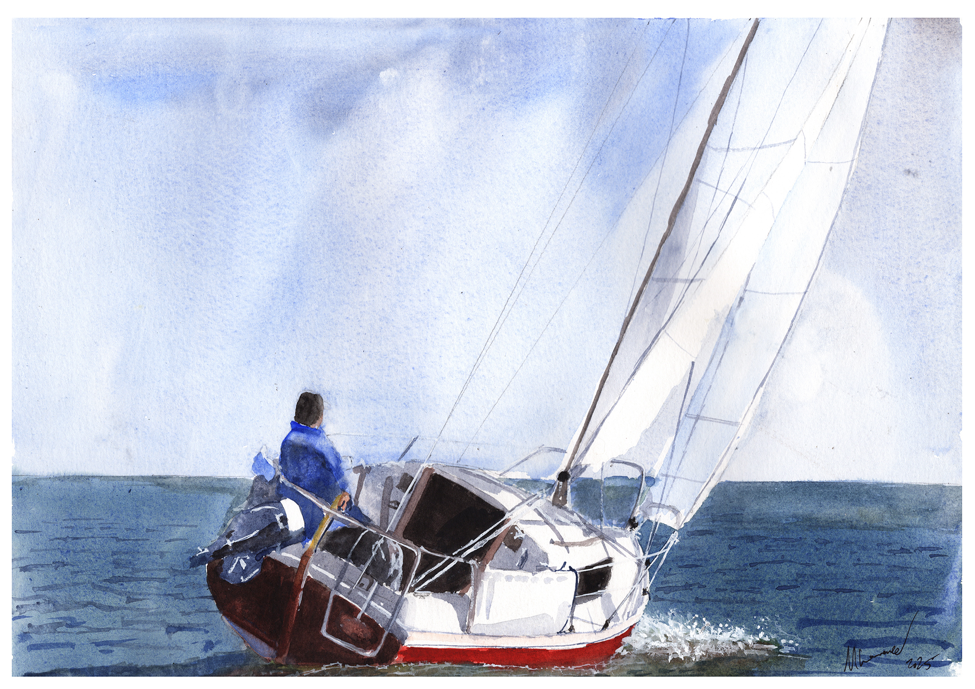 Varianta Yacht Print. Varianta Poster. Gifts For Him. Hand Painted Art. birthday gift