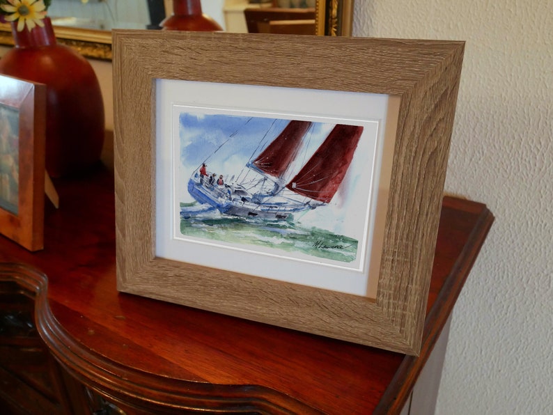 Beneteau Yacht Print. Beneteau Poster. Gifts For Him. Hand Painted Art. birthday gift