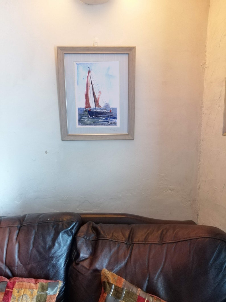 Beneteau Yacht Print. Beneteau Poster. Gifts For Him. Hand Painted Art. birthday gift