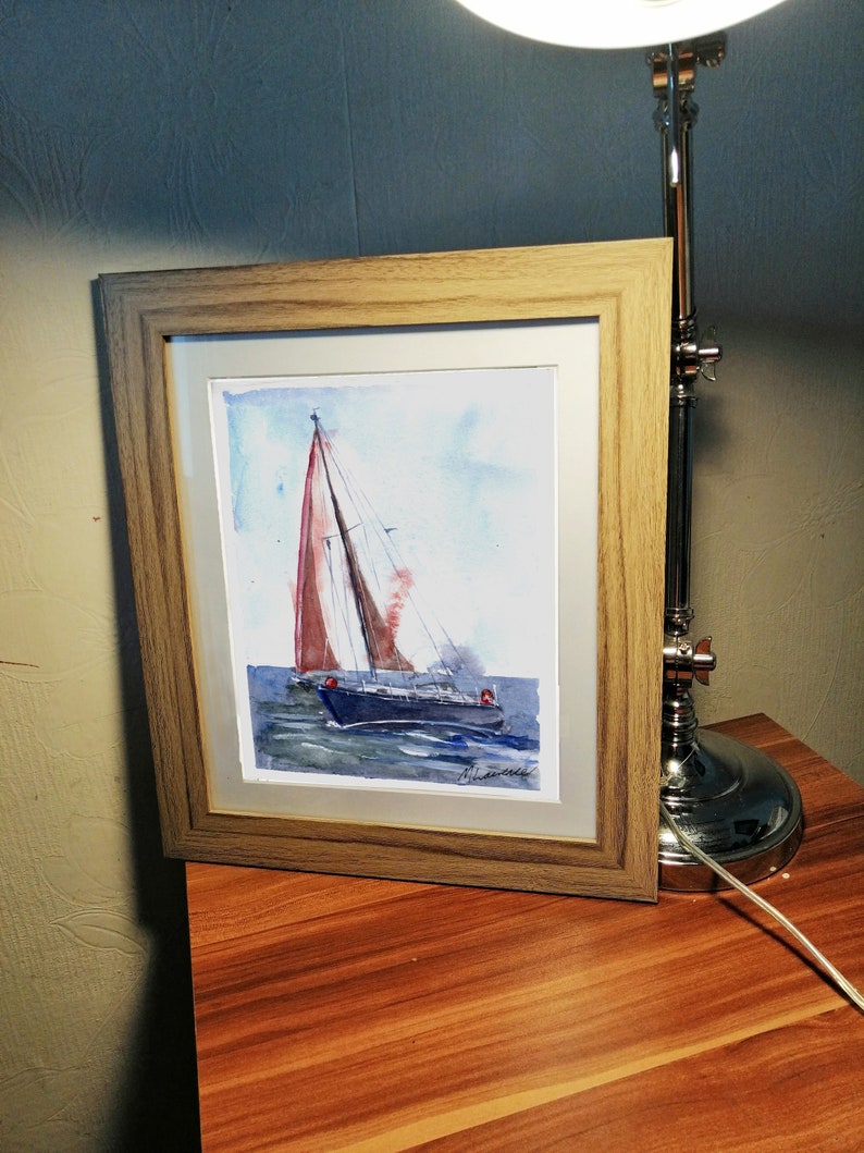 Beneteau Yacht Print. Beneteau Poster. Gifts For Him. Hand Painted Art. birthday gift